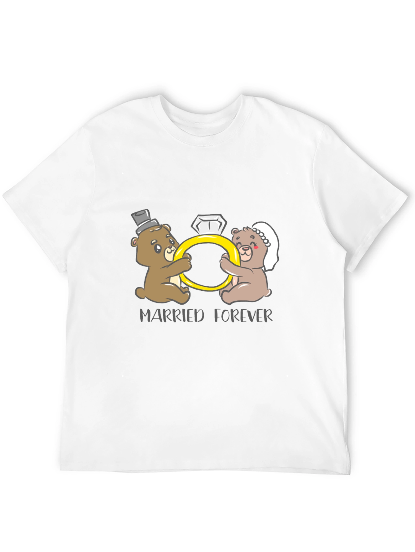 Black Married Forever Bear Couple T-Shirt view 12