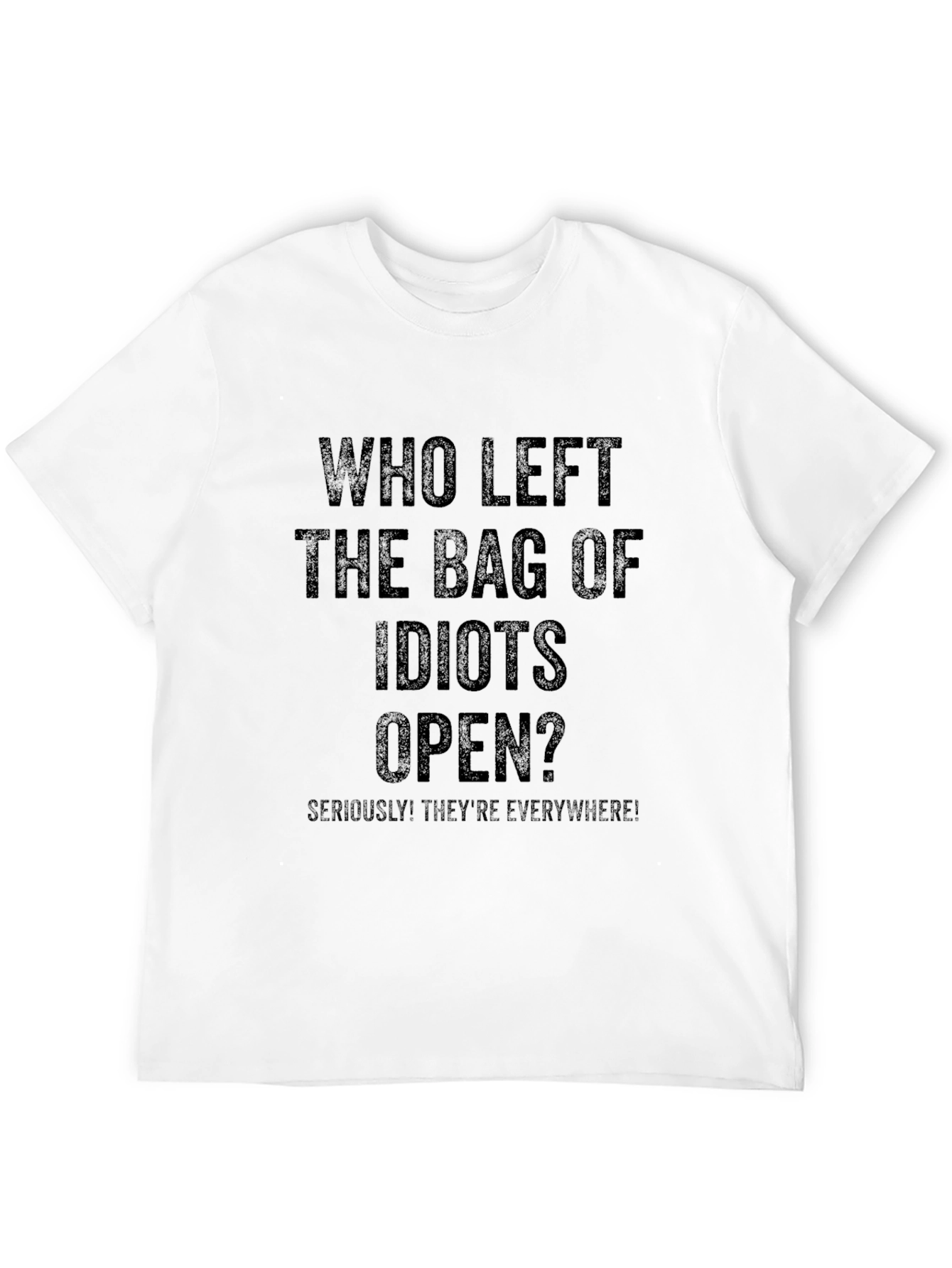 Black Who Left Idiots Open? Black Graphic T-Shirt view 12