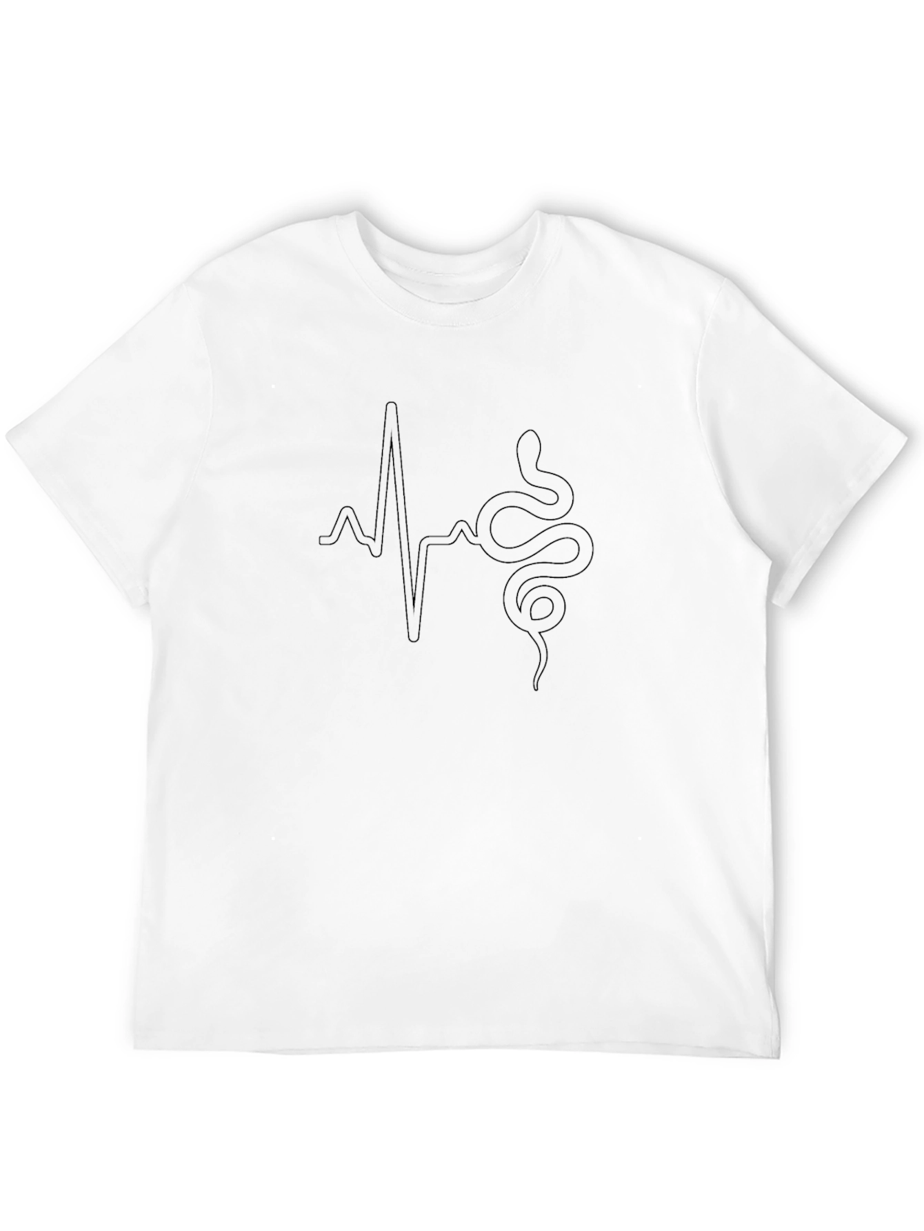 Black Snake Heartbeat Graphic Black T-Shirt view 12