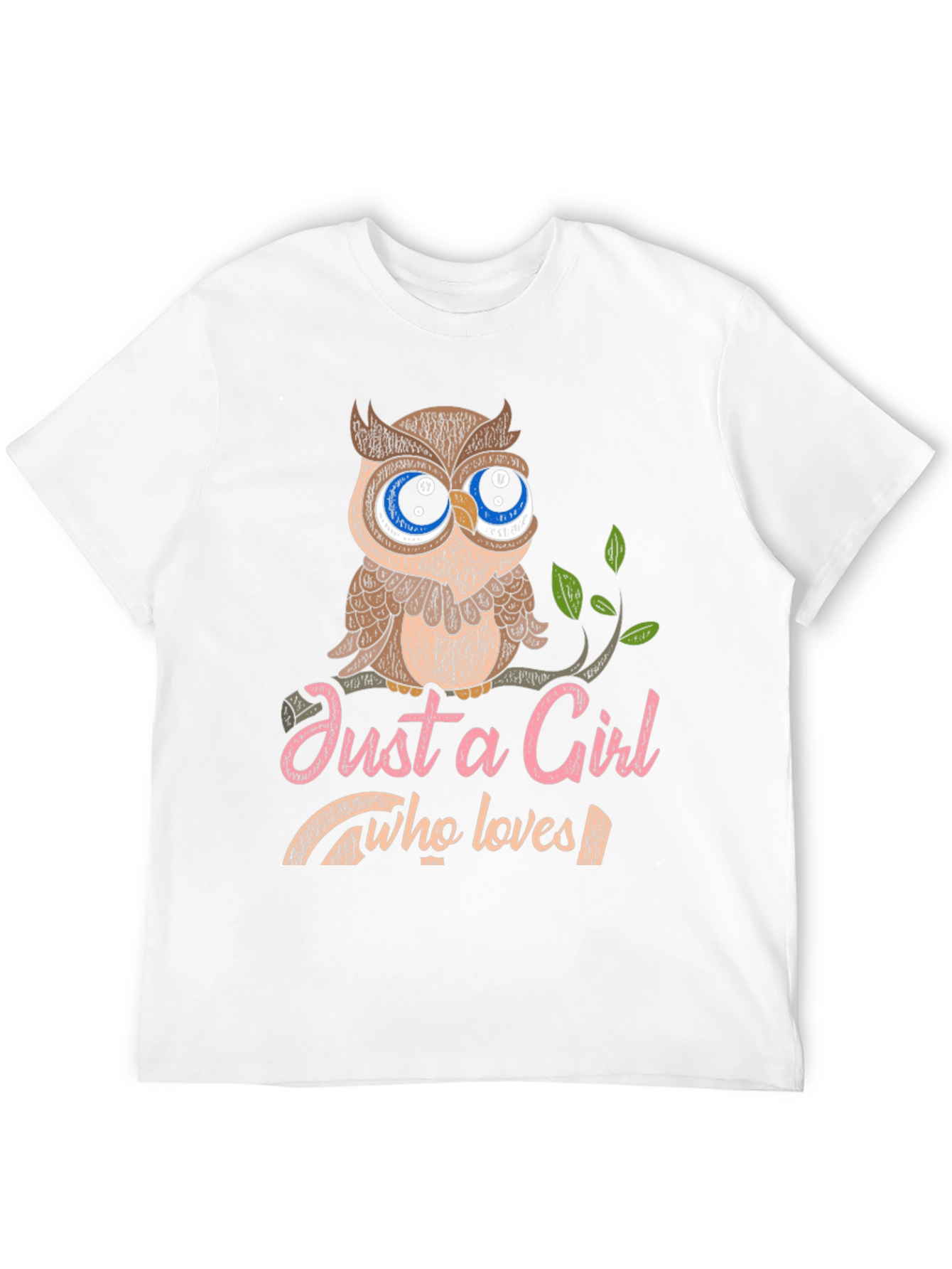 Black Just a Girl Who Loves Owls Graphic T-Shirt view 12