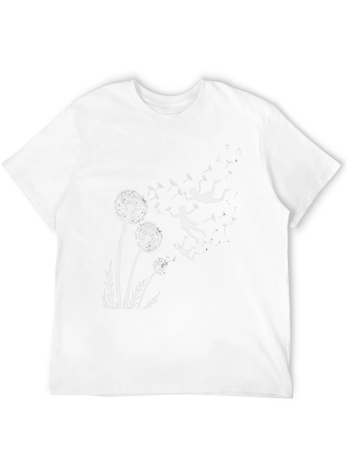 Black Whimsical Dandelion Dream T-Shirt view 12