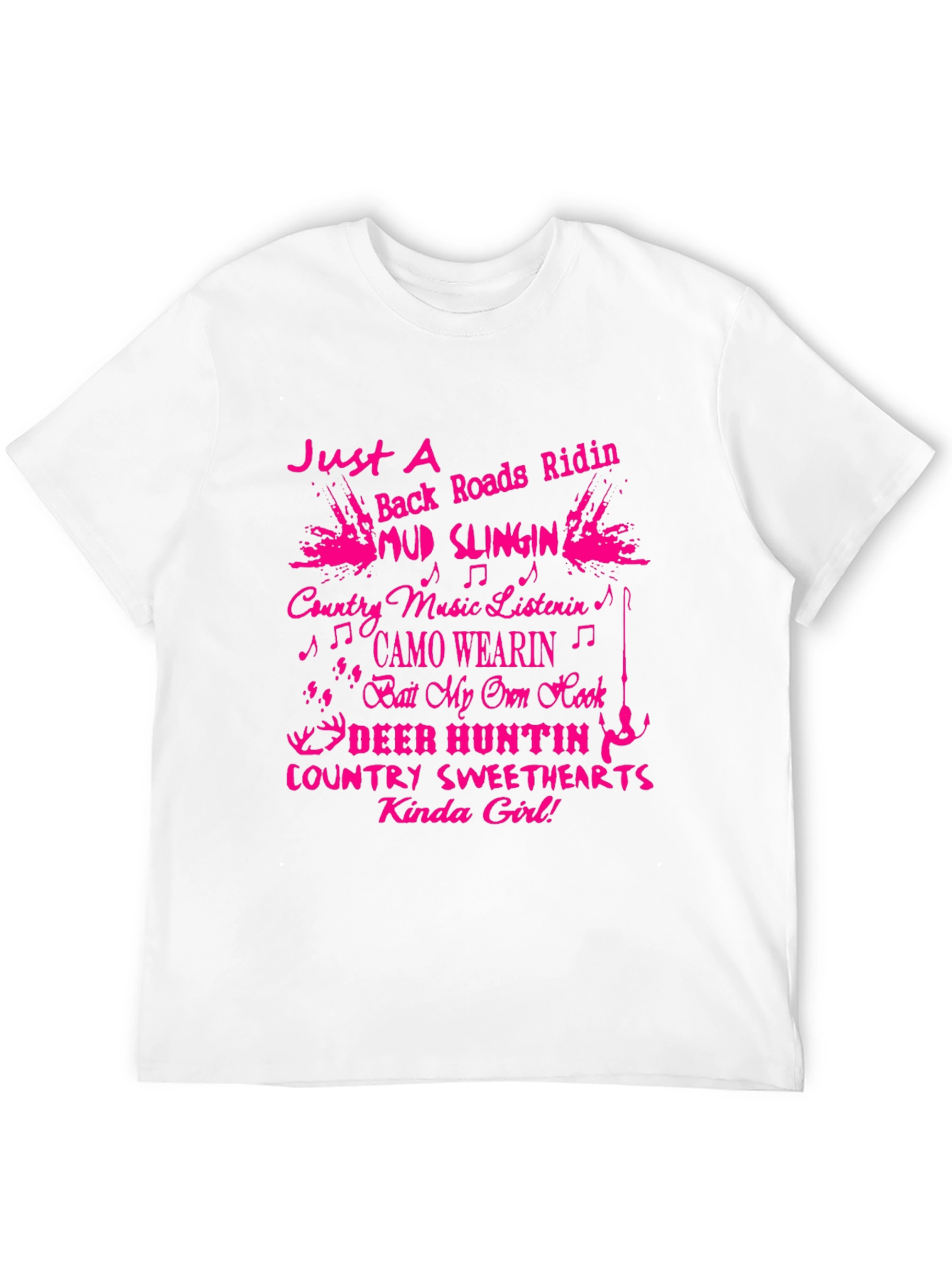 Black Country Girl T-Shirt - Back Roads, Mud Slingin', Camo Wearin' view 12