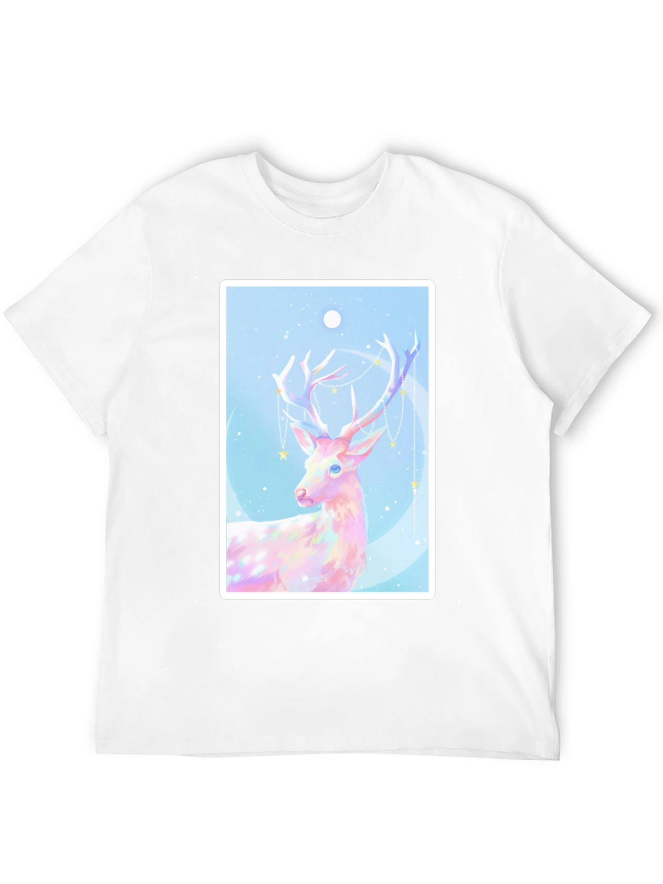 Black Mystical Deer Graphic Tee - Black Cotton Blend view 12