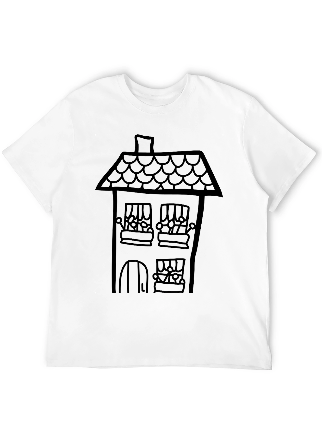 Black House Graphic Tee - Black Cotton Comfort view 12