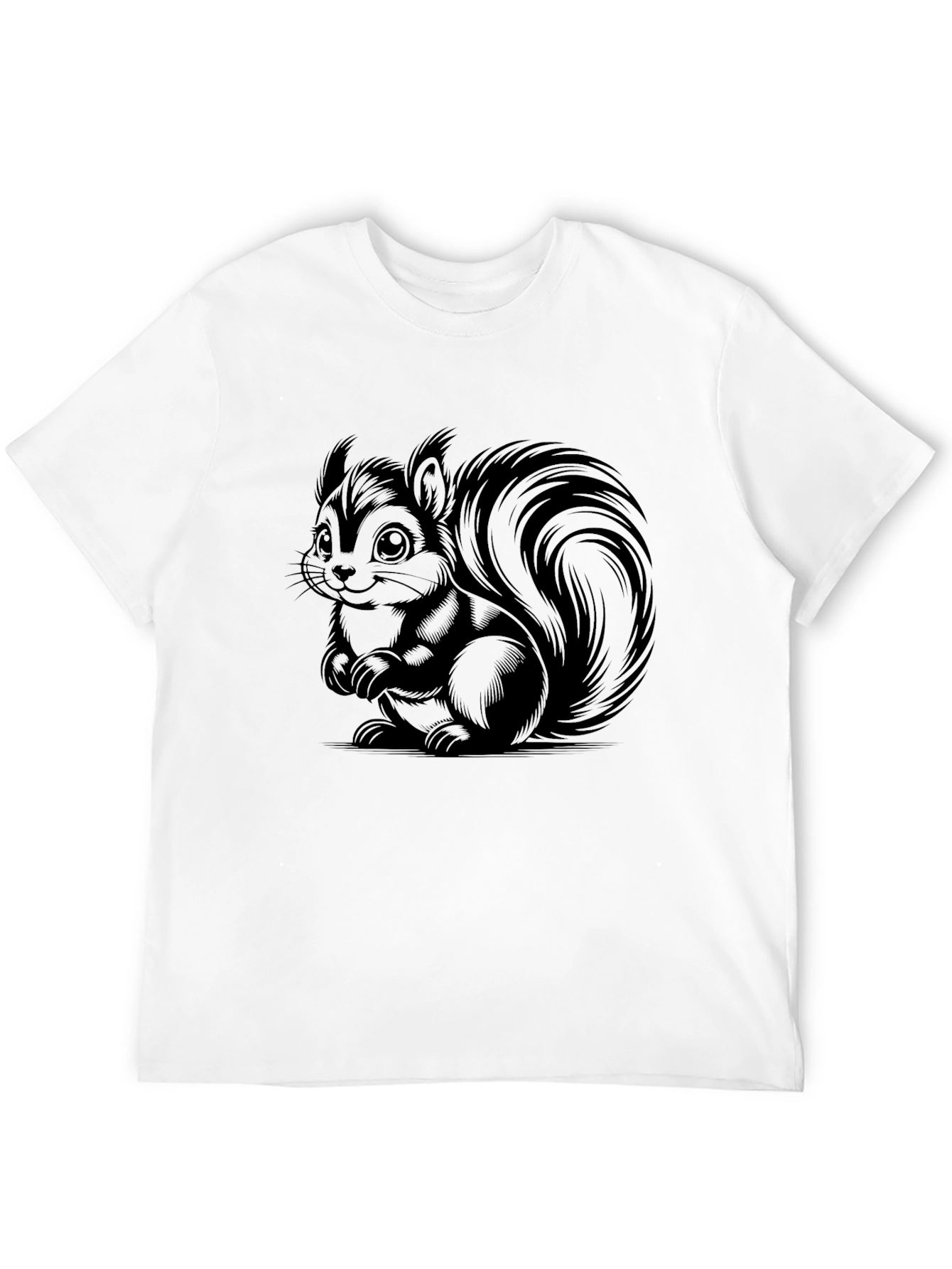 Black Cute Squirrel Graphic T-Shirt - Black view 12