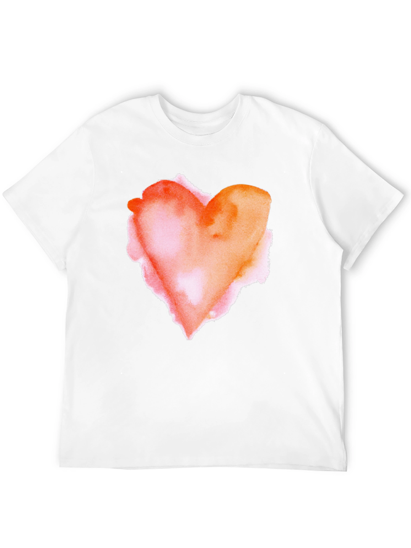 Black Watercolor Heart Graphic Tee - Soft Black Cotton Blend view 12