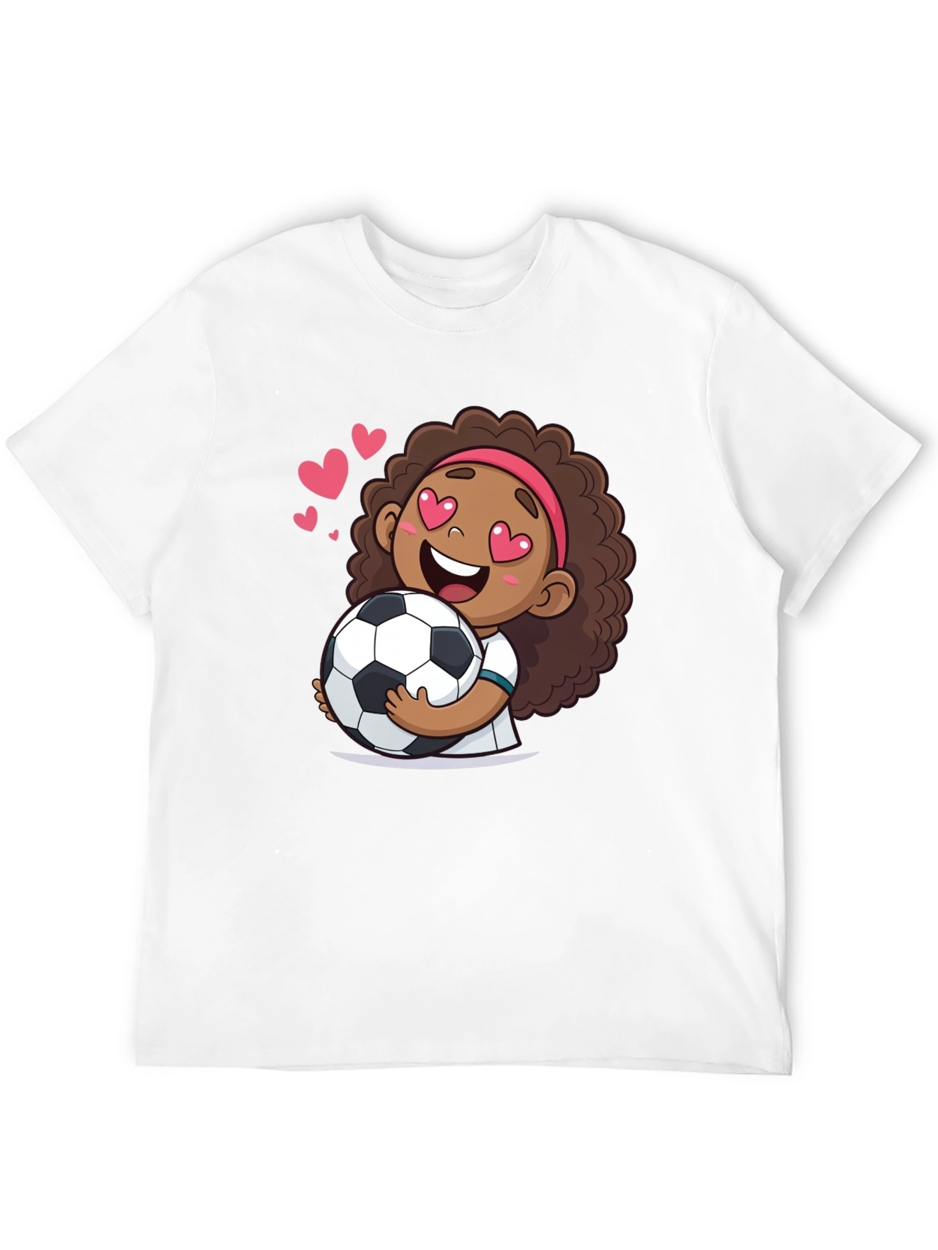 Black Cute Soccer Girl T-Shirt view 12