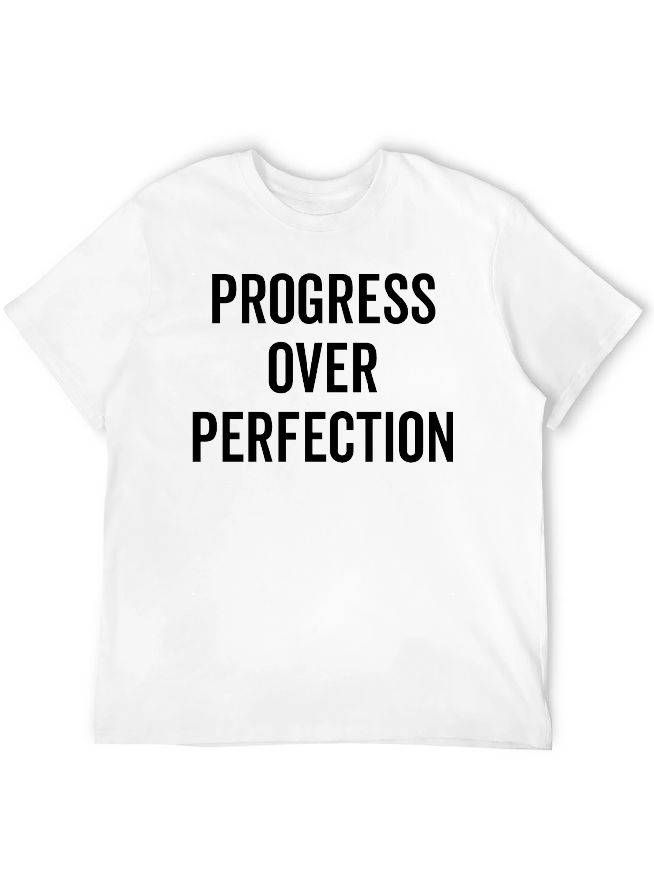 Black Progress Over Perfection Black T-Shirt view 12