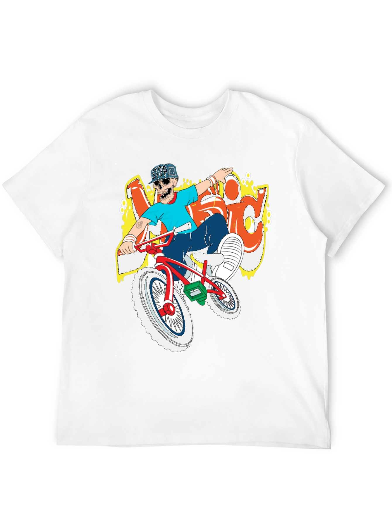 Black BMX Rider Skeleton Graphic Tee view 12