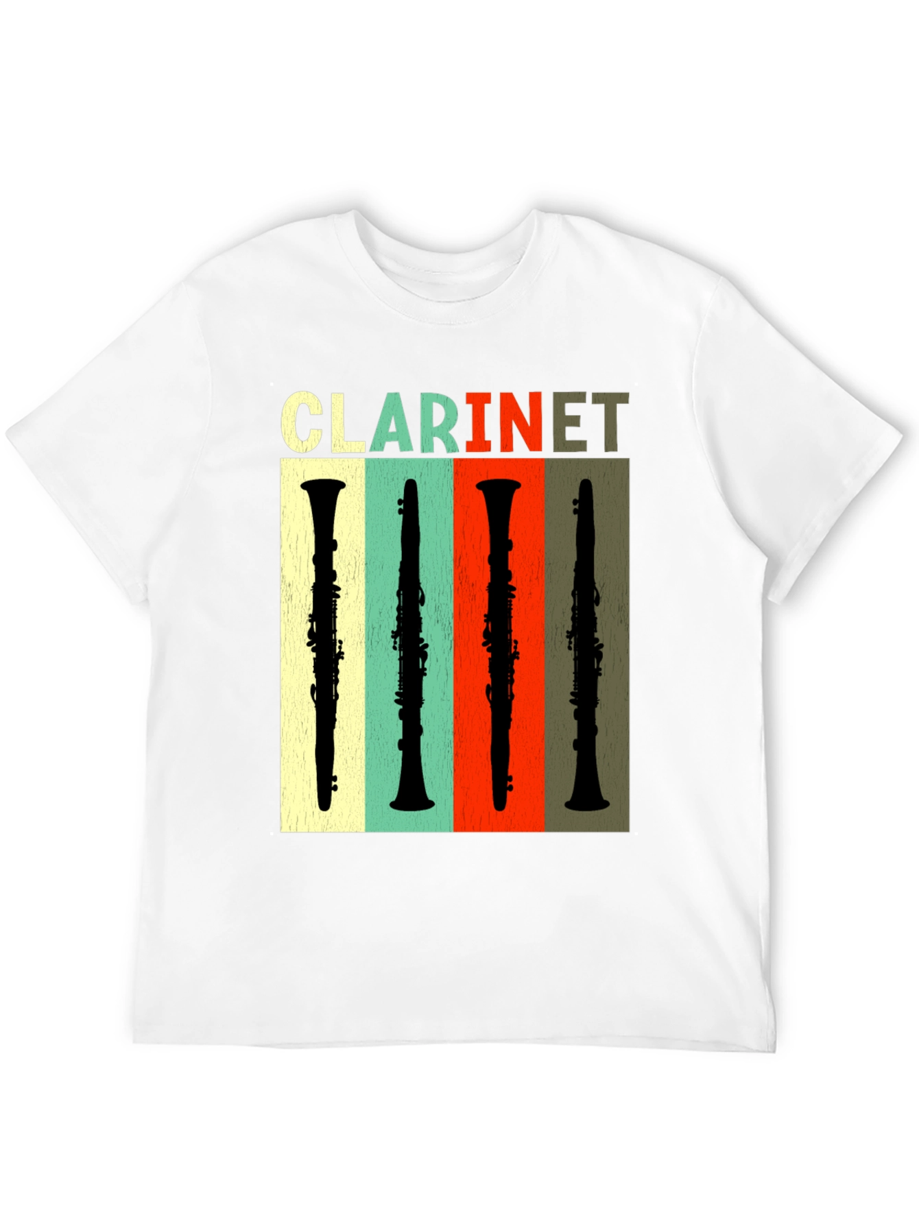 Black Retro Clarinet T-Shirt - Music Lover Tee view 12