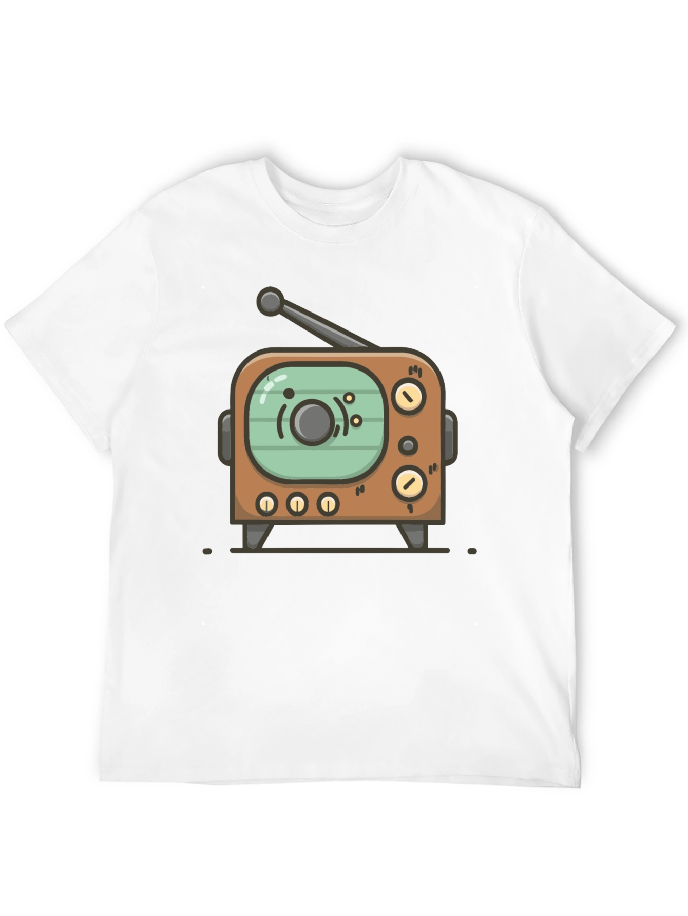 Black Retro TV Graphic Tee - Vintage Style Black T-Shirt view 12