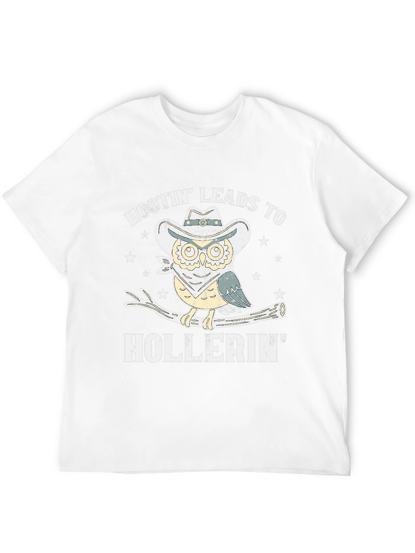 Black Hootin' Leads To Hollerin' Owl Cowboy T-Shirt view 12