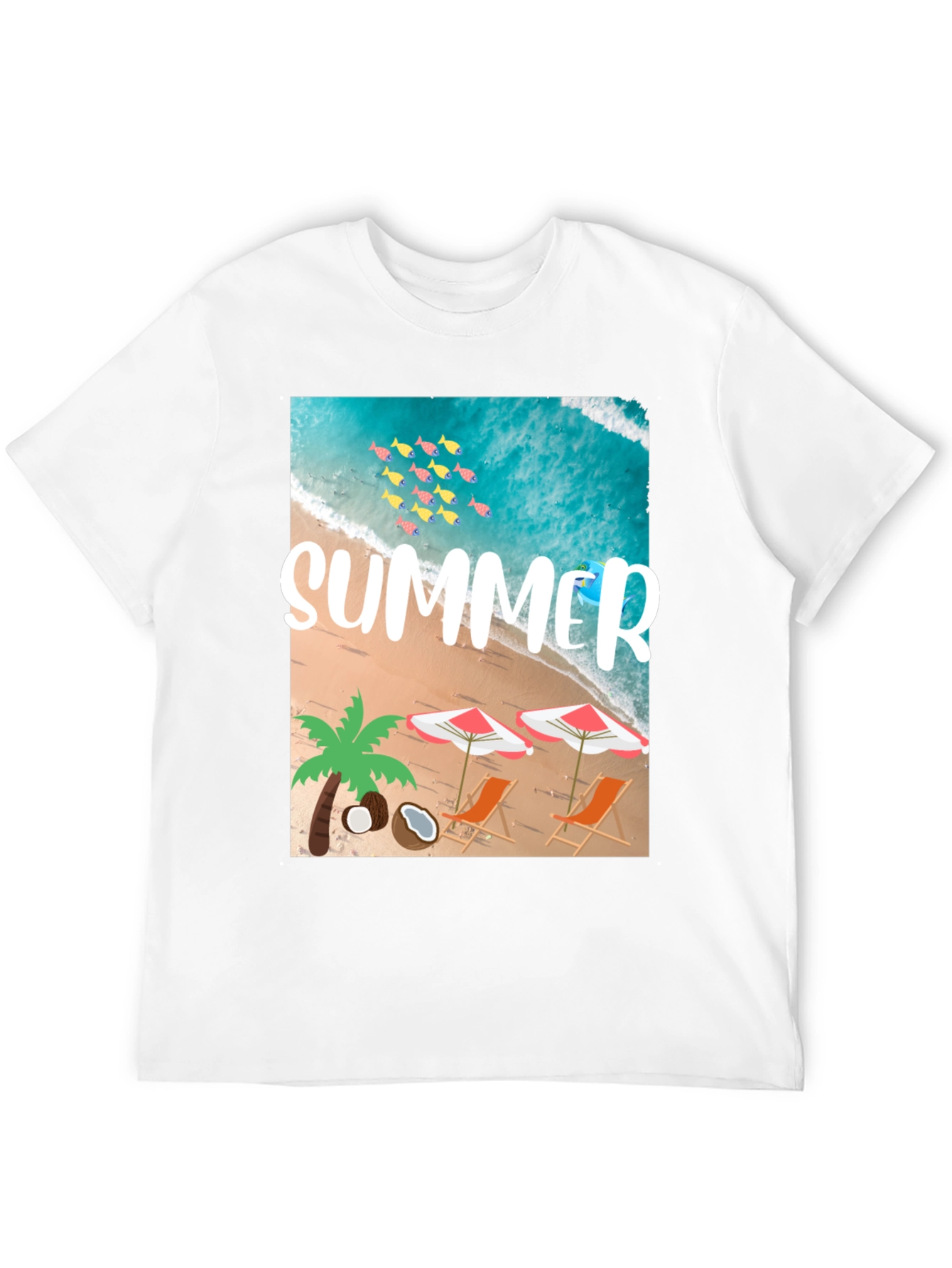 Black Summer Beach Graphic T-Shirt view 12