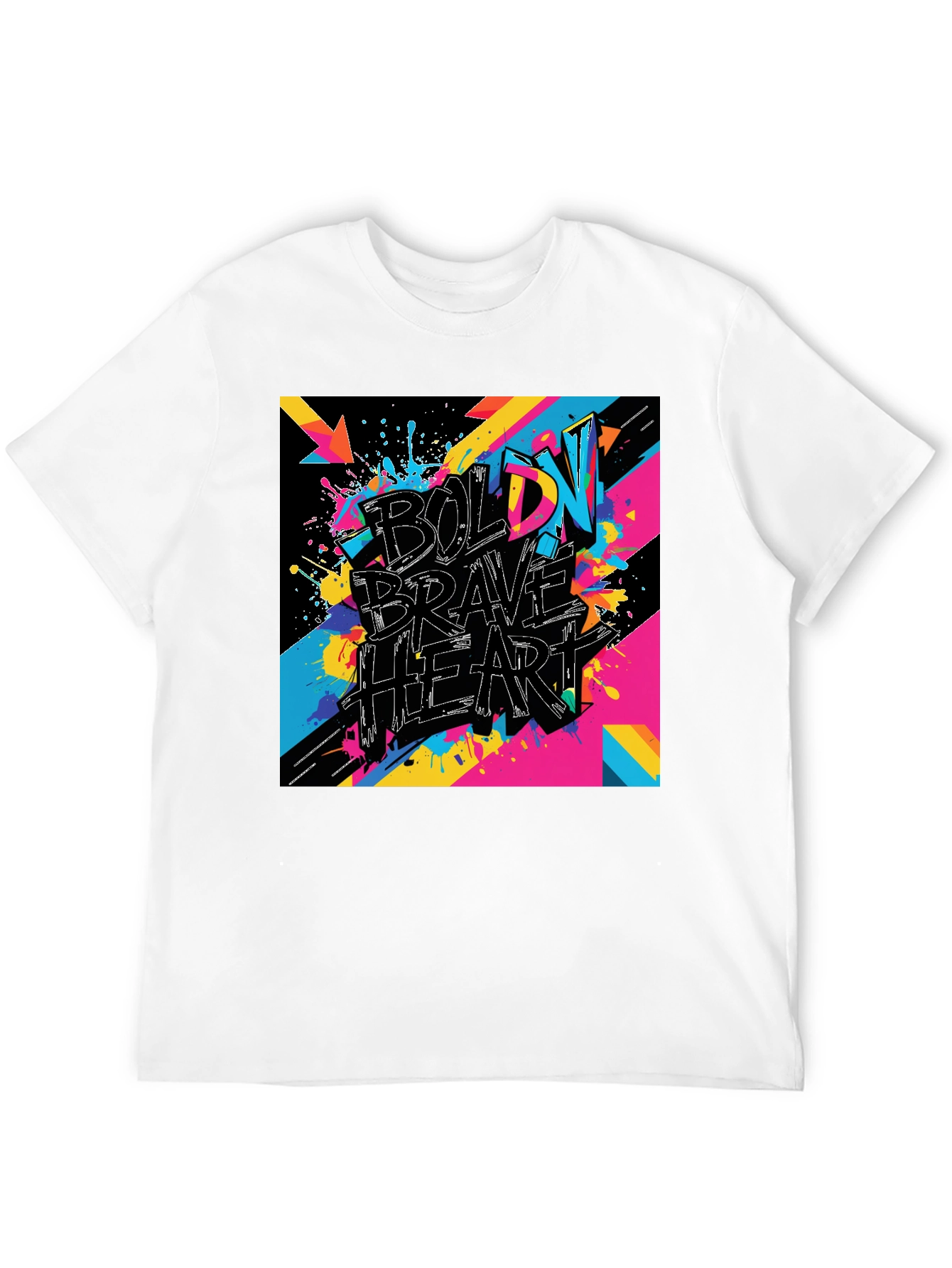 Black Bold Brave Heart Graphic Tee - Black view 12