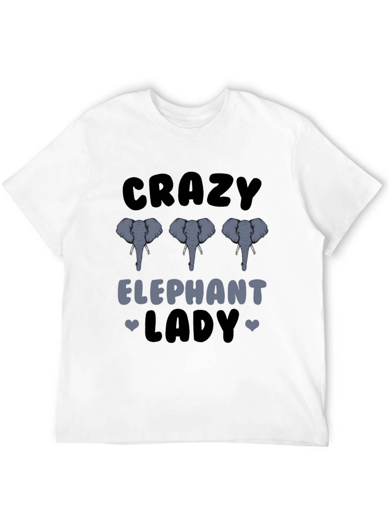 Black Crazy Elephant Lady Graphic T-Shirt view 12