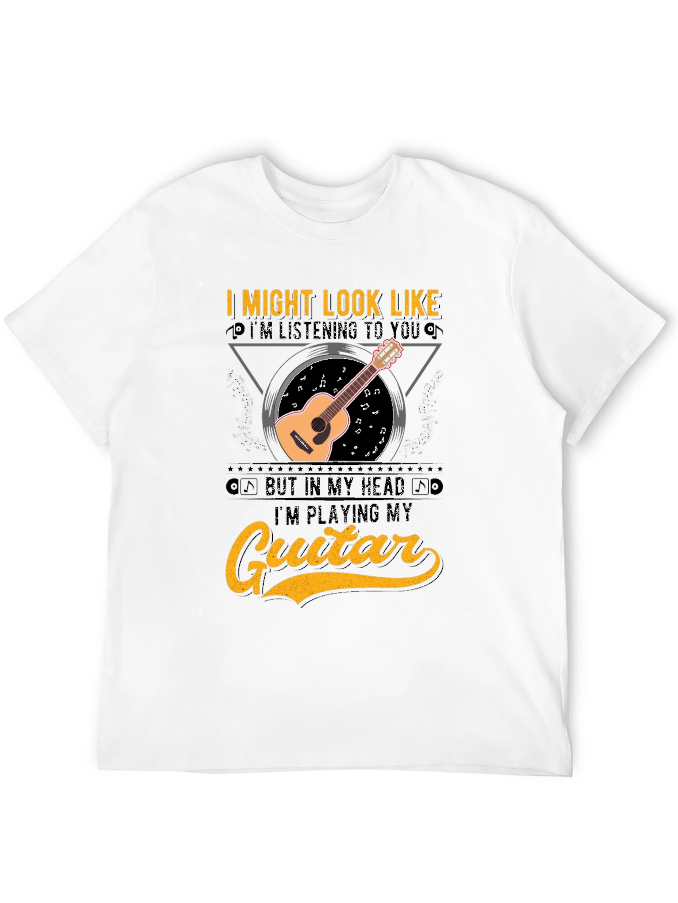 Black Guitar Lover T-Shirt - Musician Graphic Tee view 12