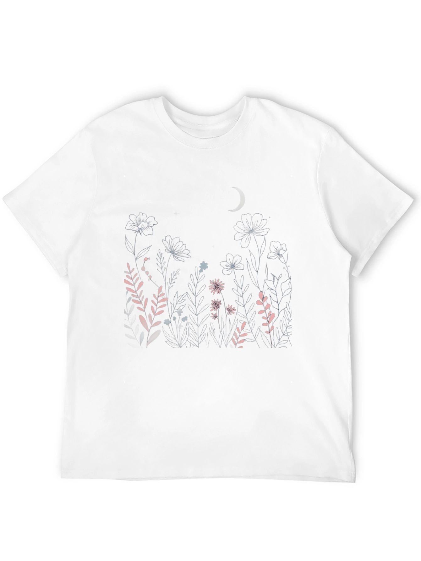 Black Floral Nightscape T-Shirt view 12