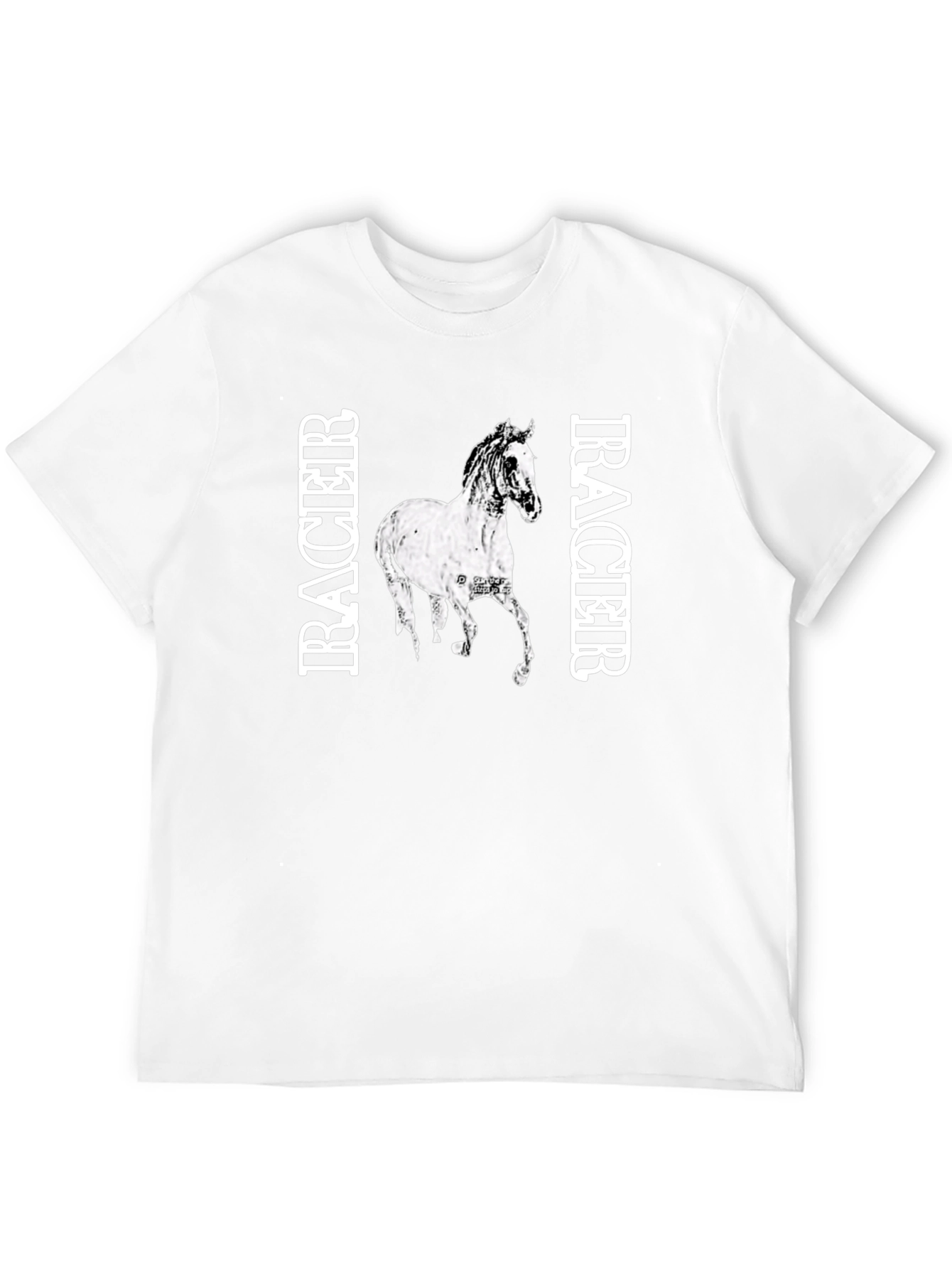 Black Racer Horse Graphic Tee - Stylish Black T-Shirt view 12