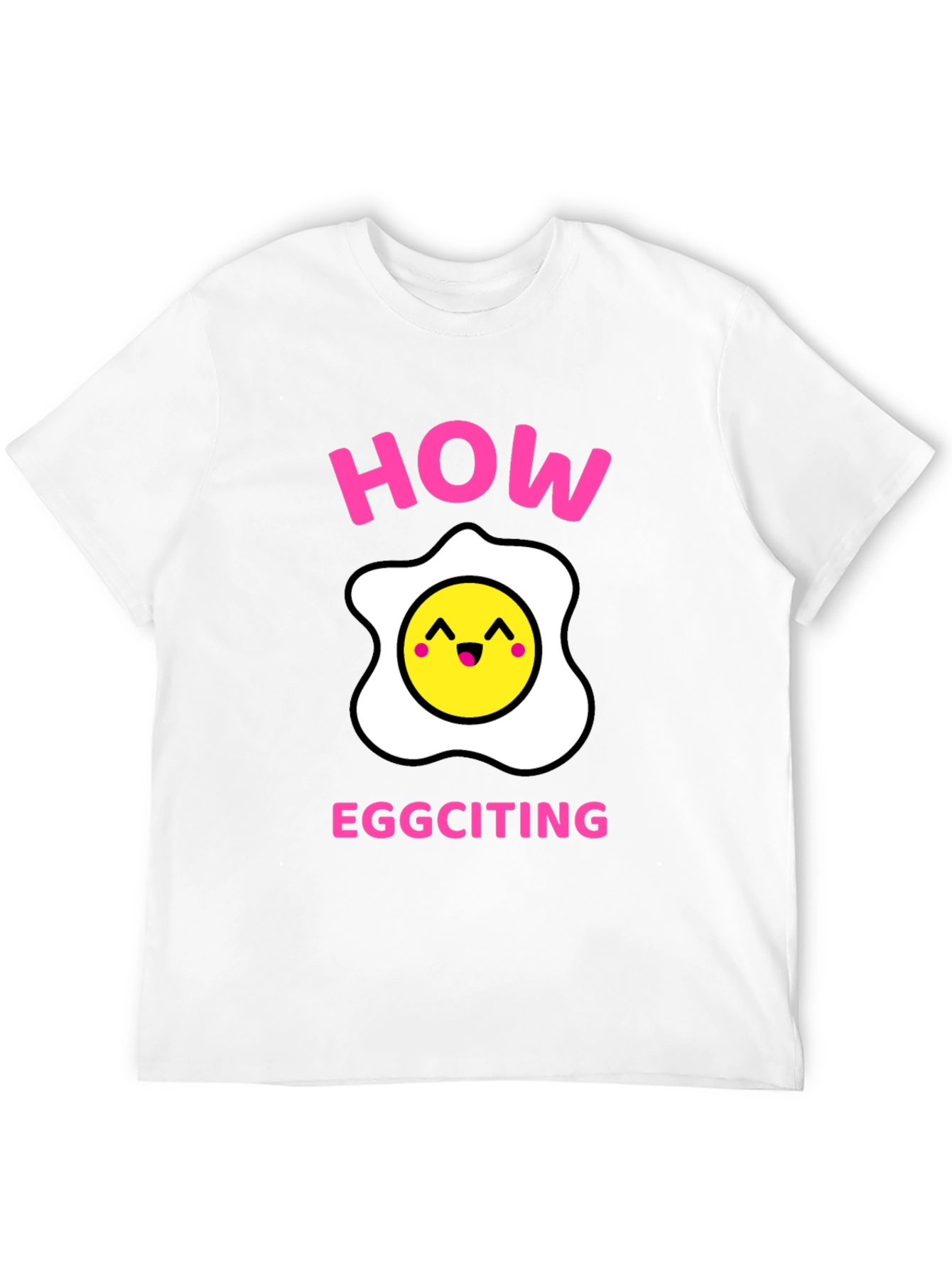 Black How Eggciting! Novelty T-Shirt - Funny Egg Pun Tee view 12