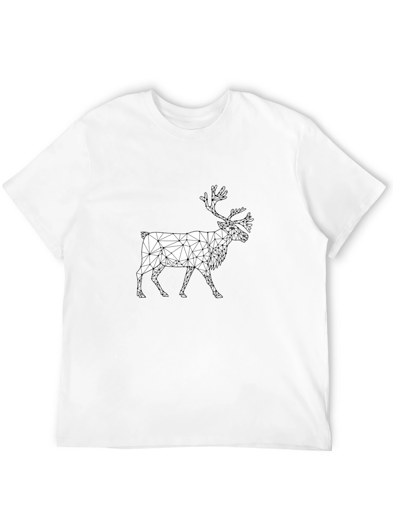 Black Geometric Reindeer Graphic Black T-Shirt view 12