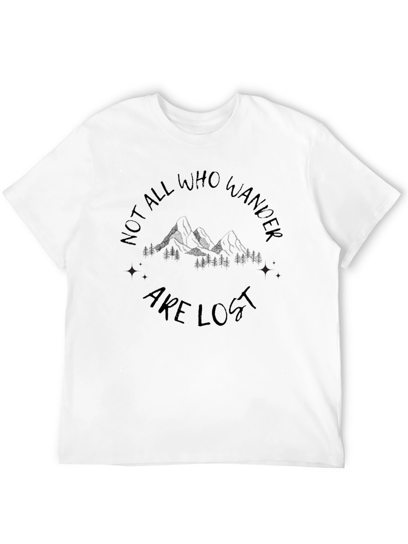 Black Wanderlust T-Shirt - Not All Who Wander Are Lost view 12
