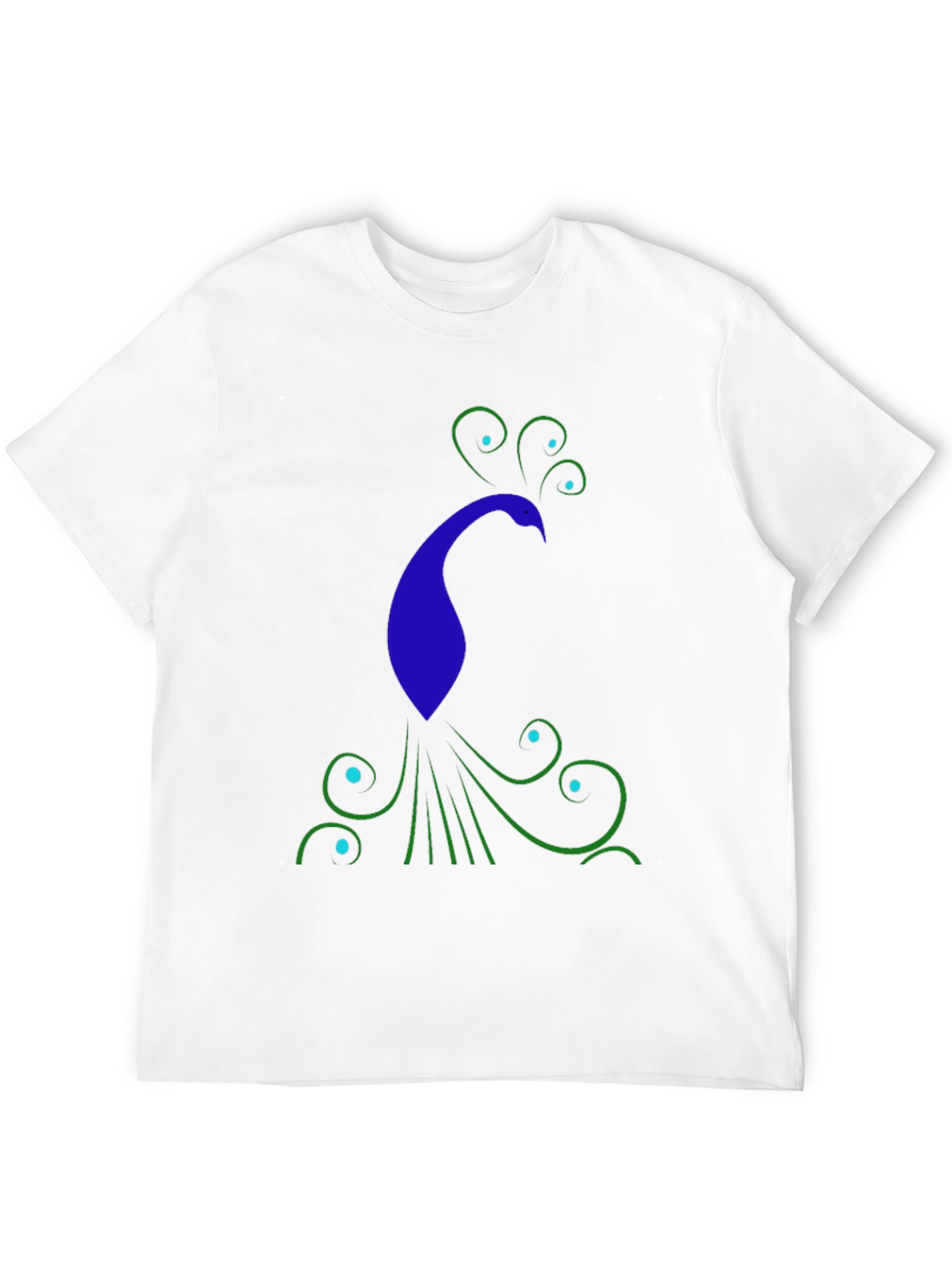 Black Stylish Peacock Graphic Print Black T-Shirt view 12