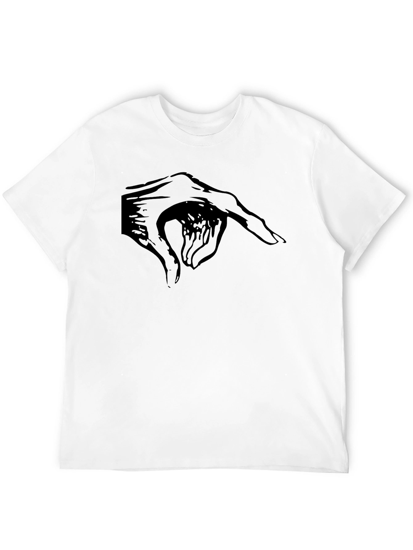 Black Black T-Shirt with Hand Gesture Graphic view 12