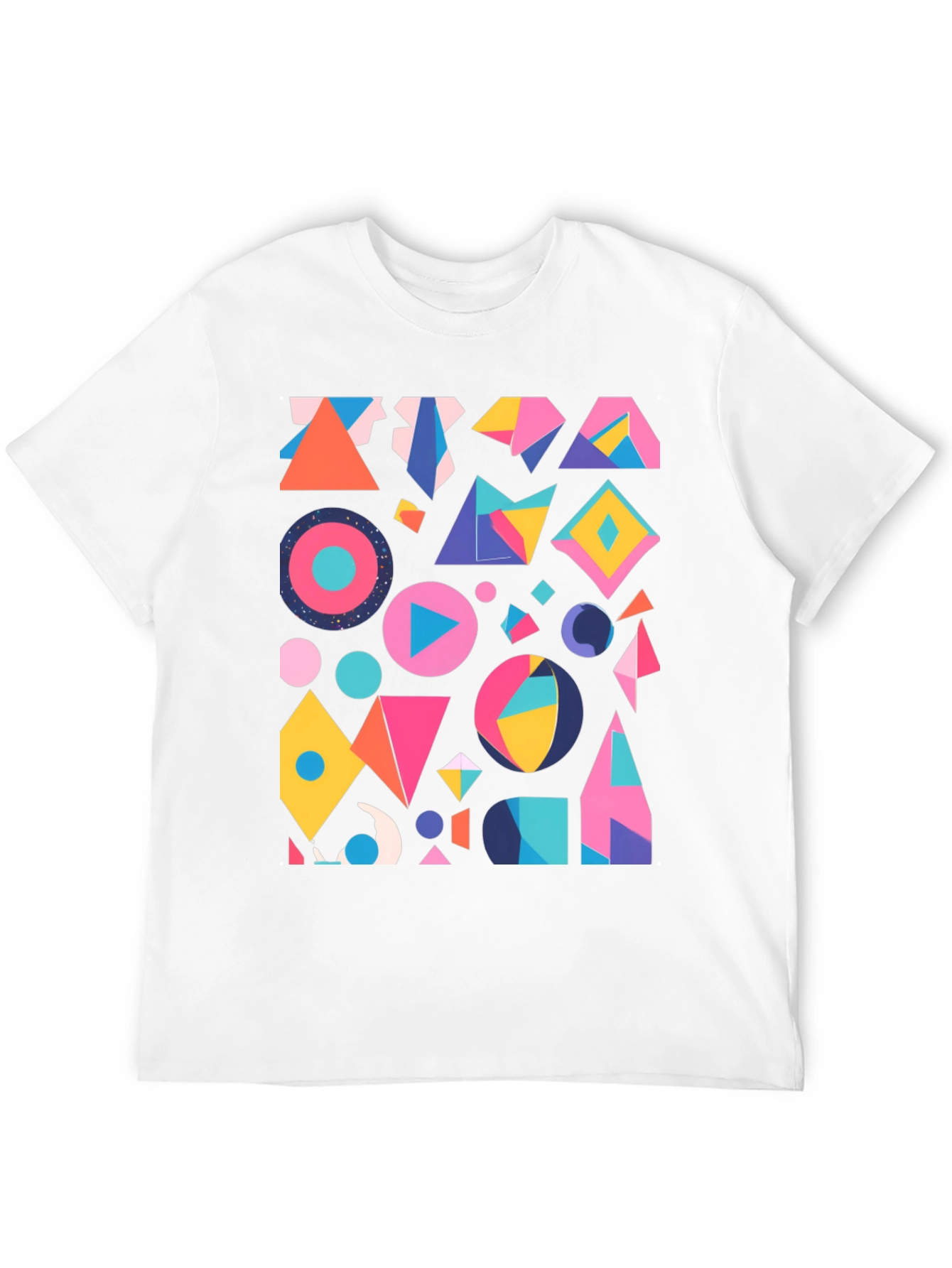 Black Geometric Print Black T-Shirt view 12