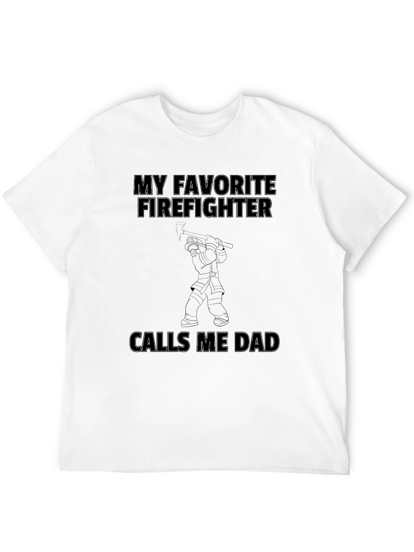 Black Firefighter Dad Graphic Tee - Black Cotton T-Shirt view 12