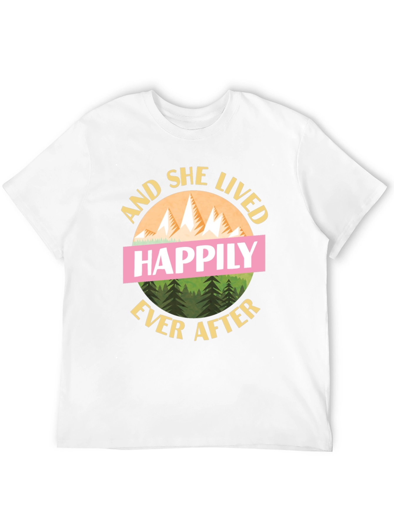 Black Happily Ever After Graphic Tee - Mountain Design T-Shirt view 12