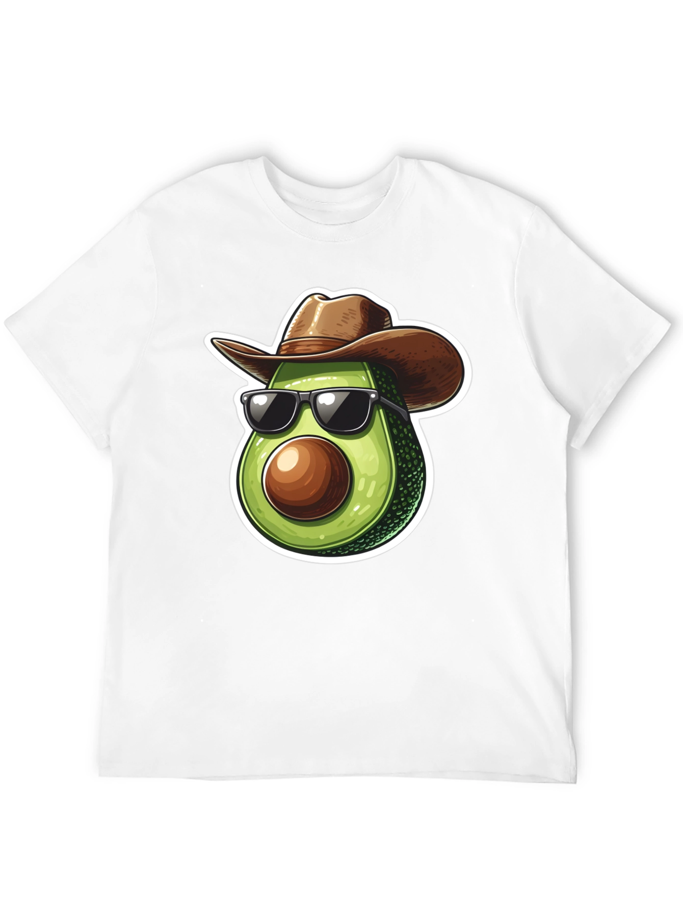 Black Cool Avocado Cowboy Graphic Tee - Black T-Shirt view 12