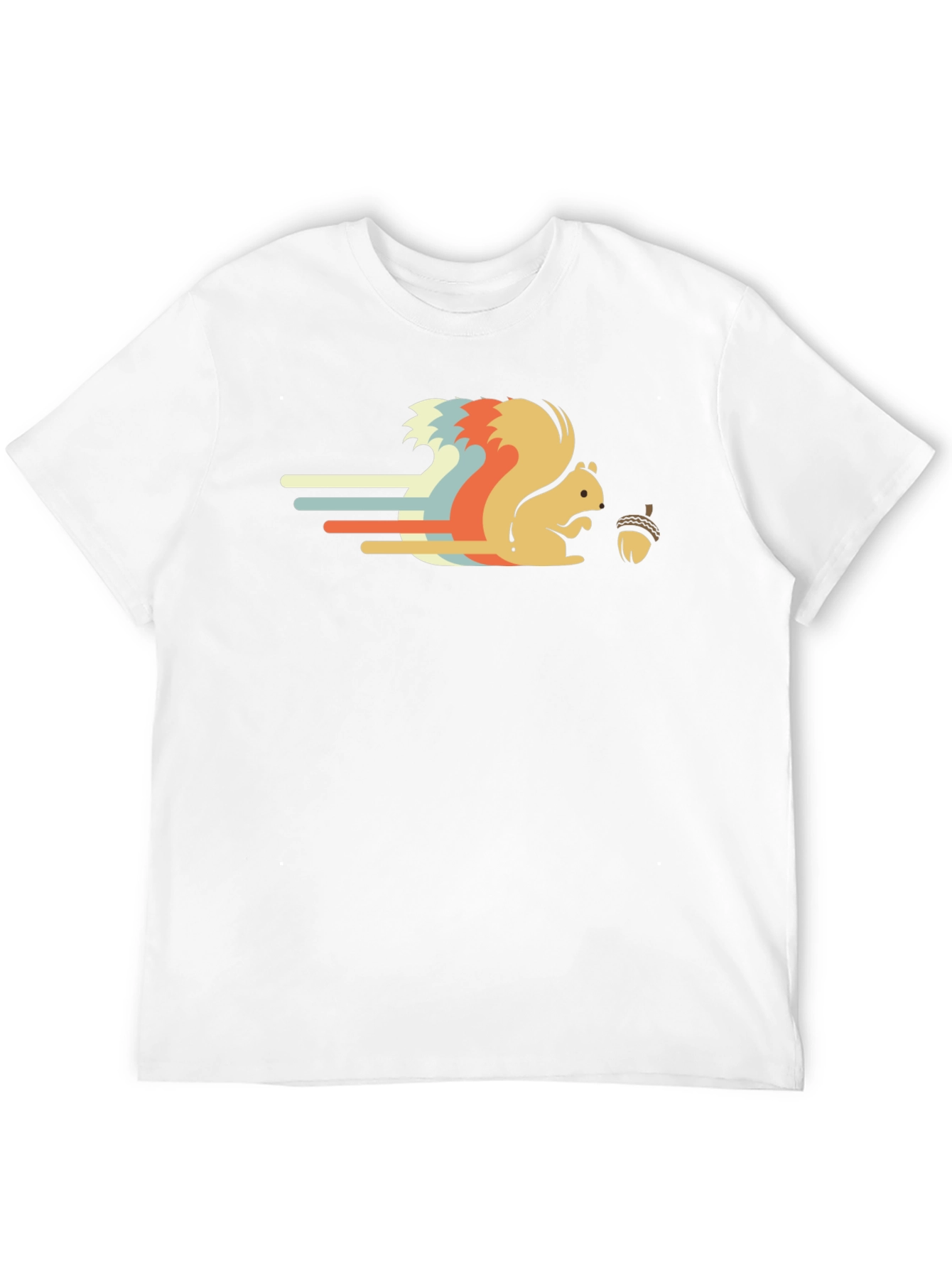 Black Retro Squirrel Graphic Tee - Black Cotton T-Shirt view 12