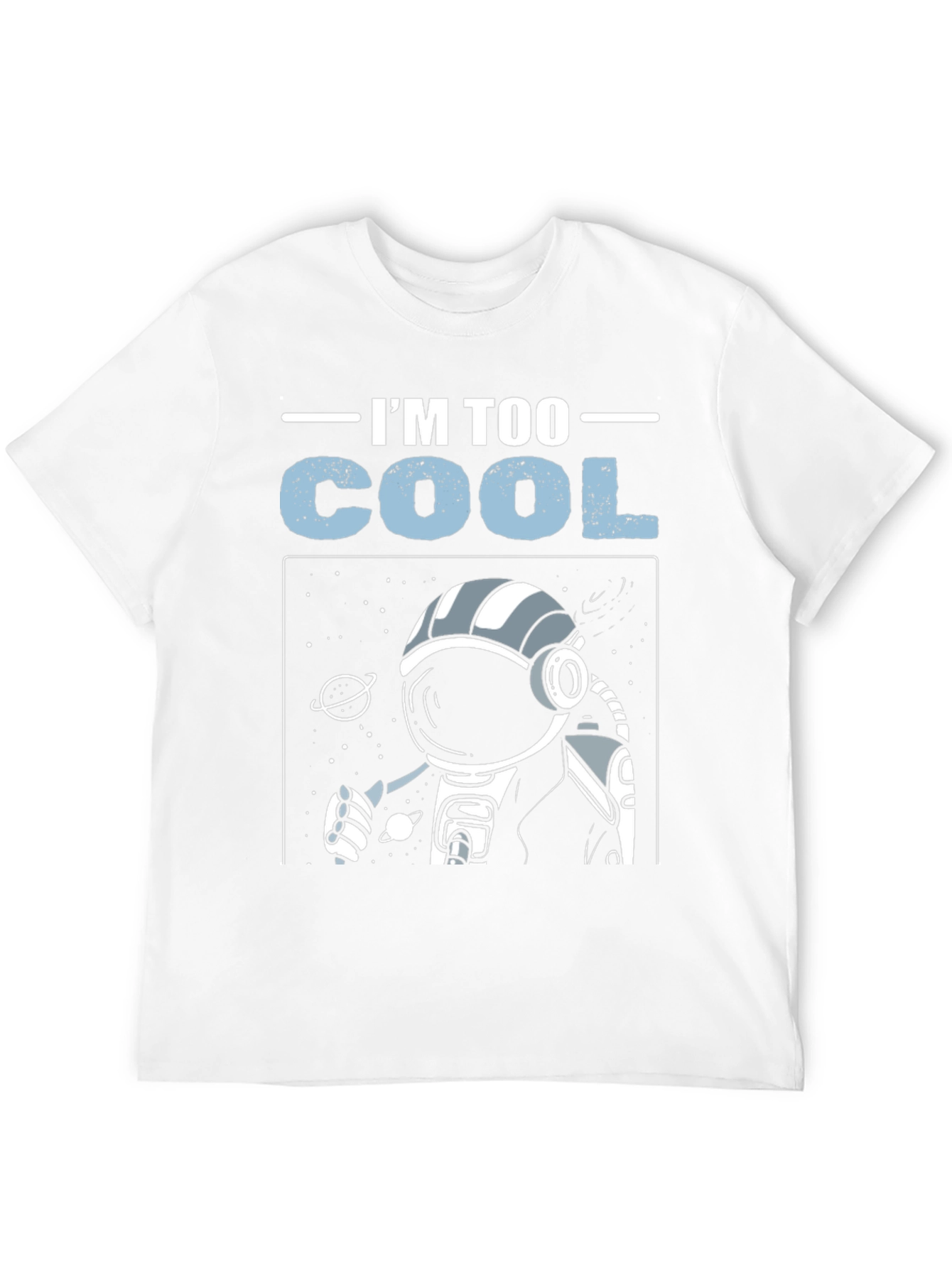 Black I'm Too Cool Astronaut Graphic T-Shirt view 12