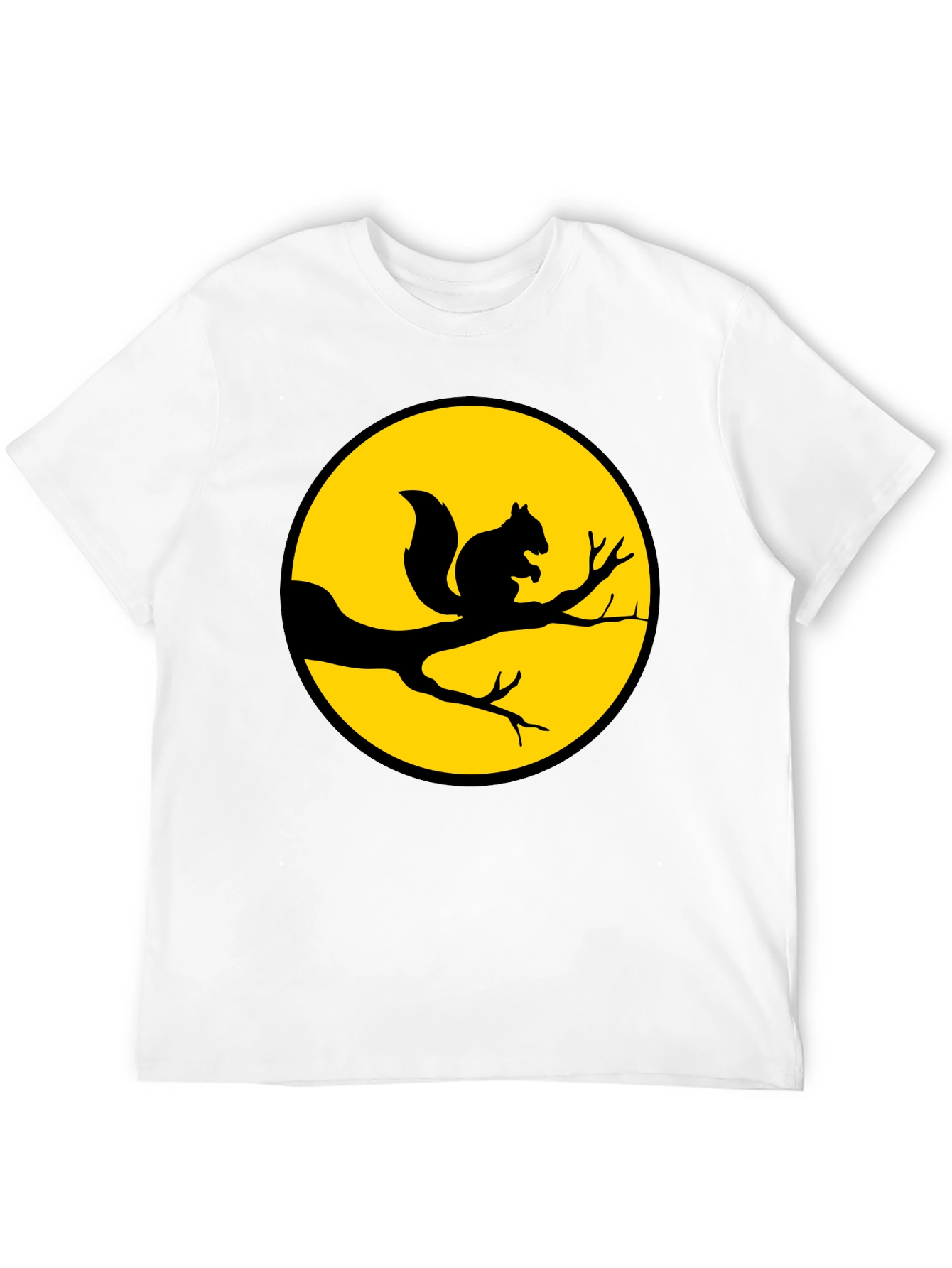 Black Squirrel Silhouette T-Shirt - Nature Inspired Graphic Tee view 12