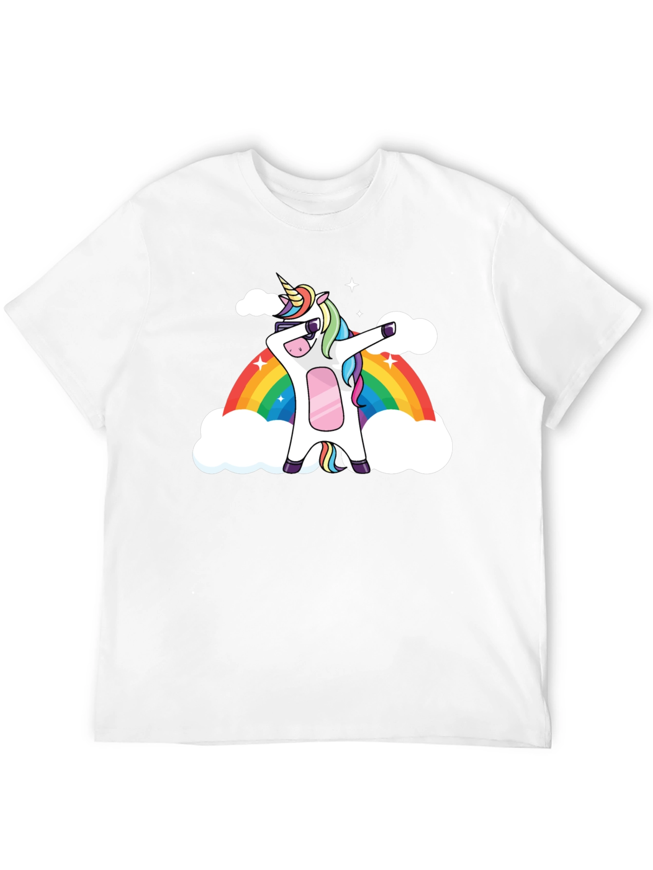 Black Unicorn Dab Rainbow Graphic T-Shirt view 12