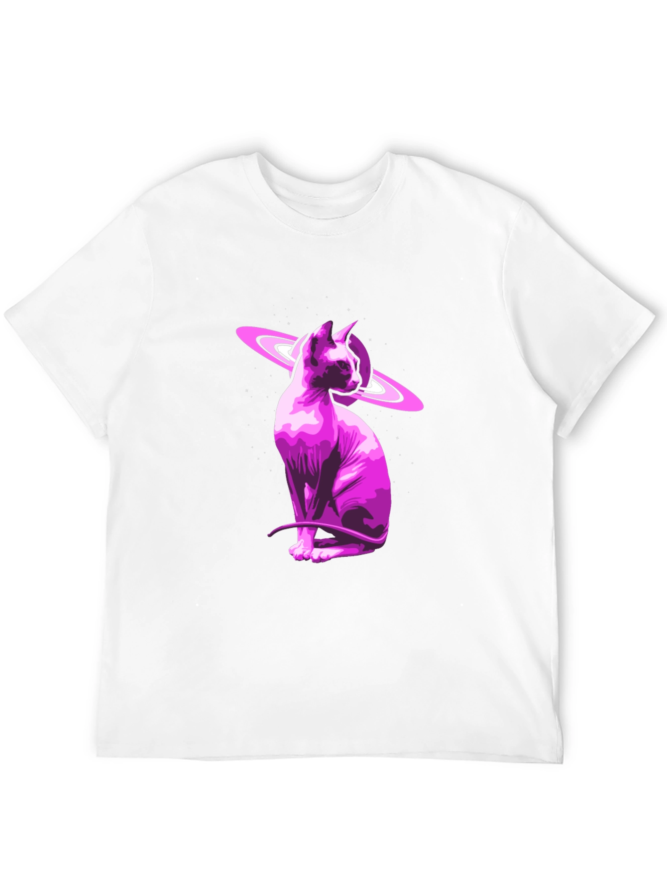 Black Cosmic Sphynx Cat Graphic Tee - Black view 12