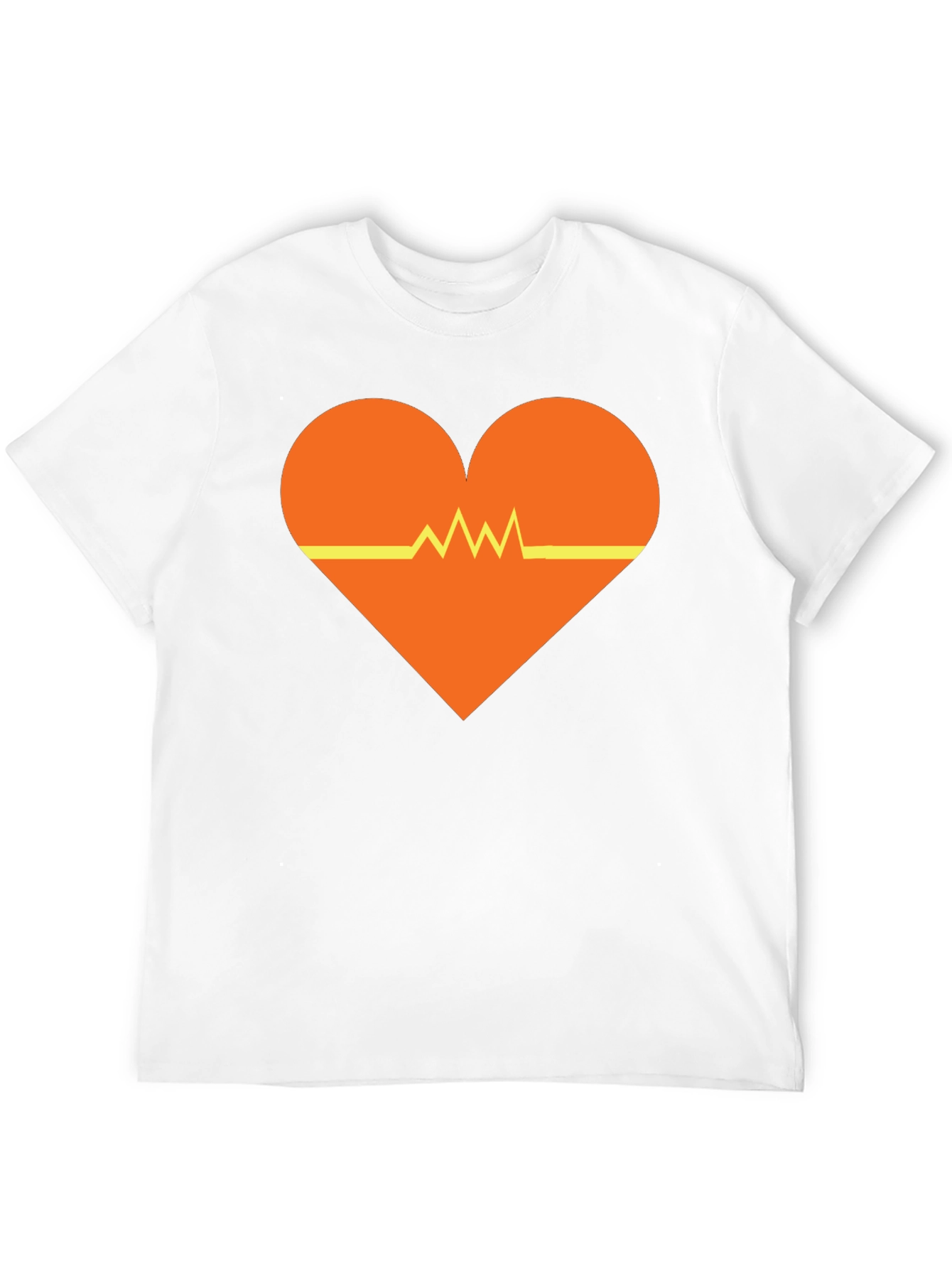 Black Heartbeat Heart Graphic Tee - Black Unisex T-Shirt view 12