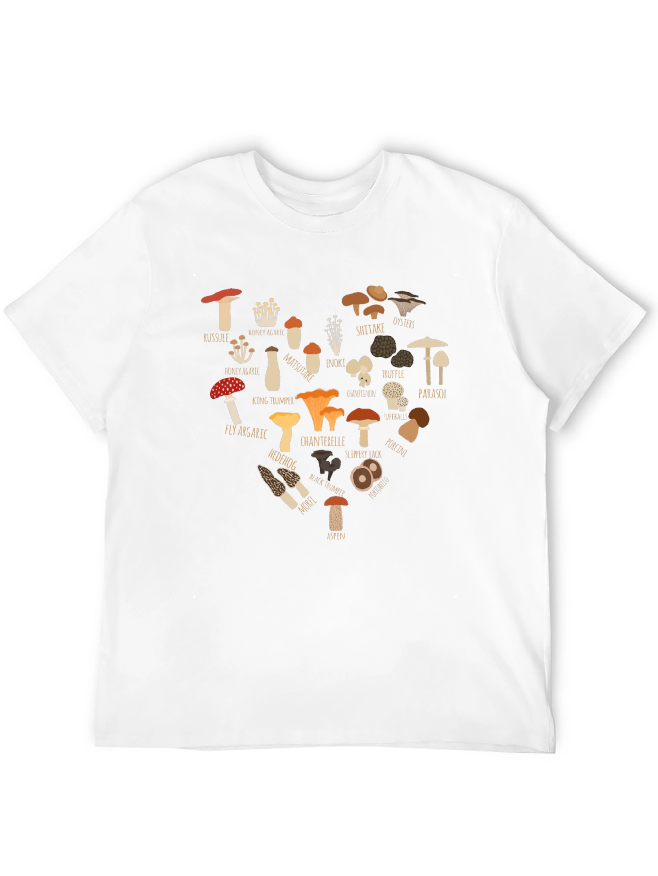 Black Mushroom Heart Graphic T-Shirt view 12