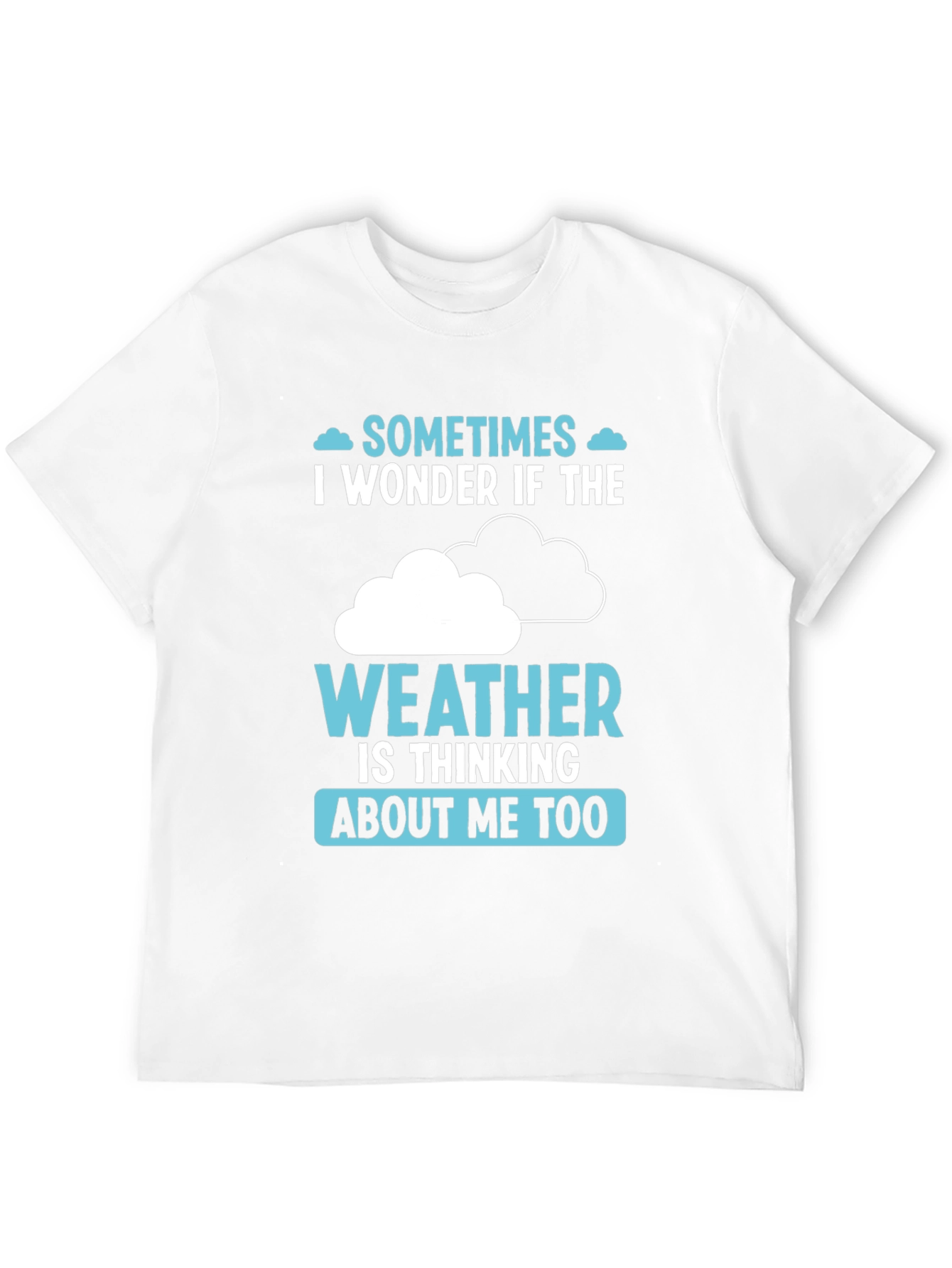 Black Weather Thinking Funny Graphic T-Shirt view 12