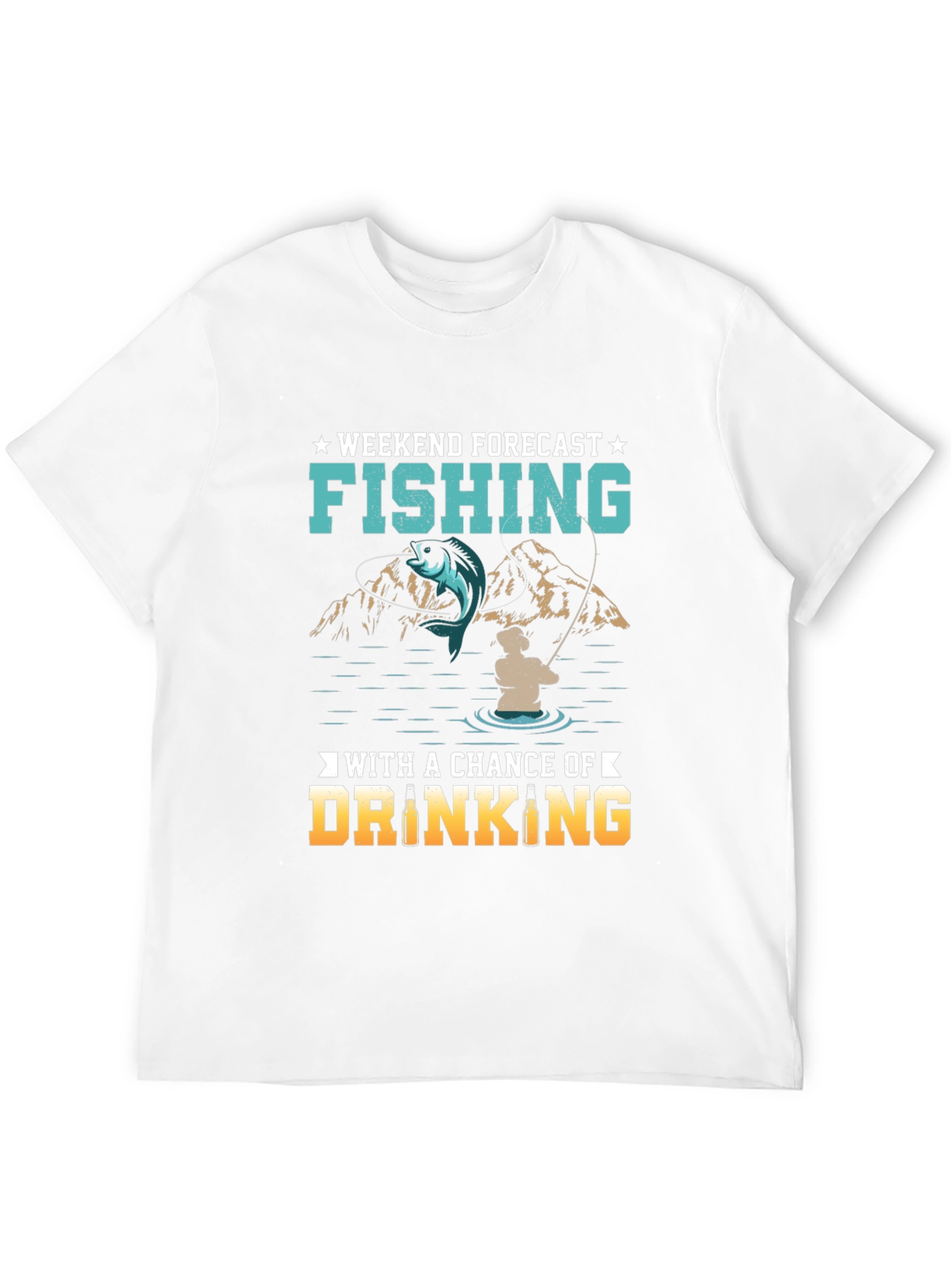 Black Fishing & Drinking Weekend Forecast T-Shirt view 12