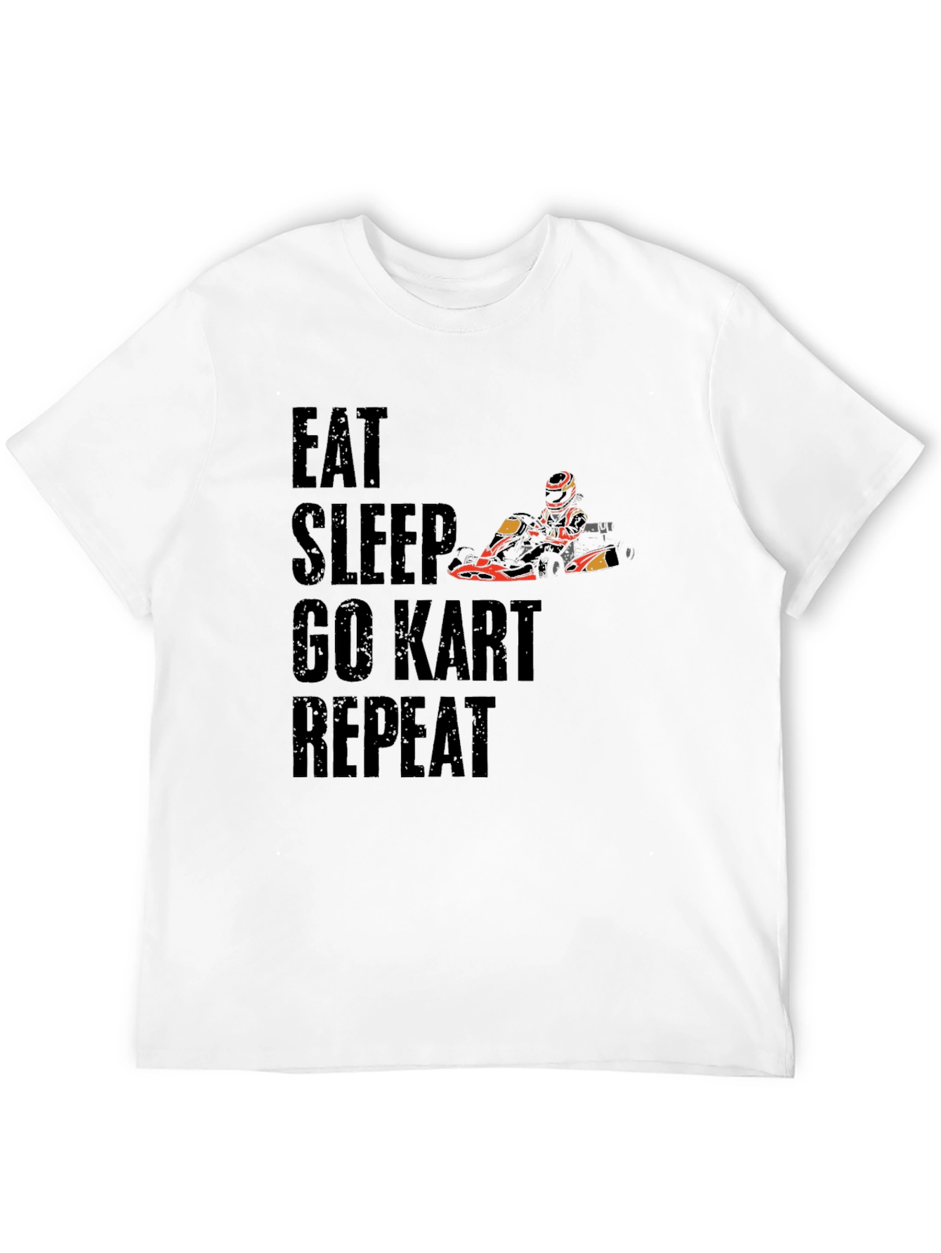 Black Eat Sleep Go Kart Repeat Graphic T-Shirt view 12