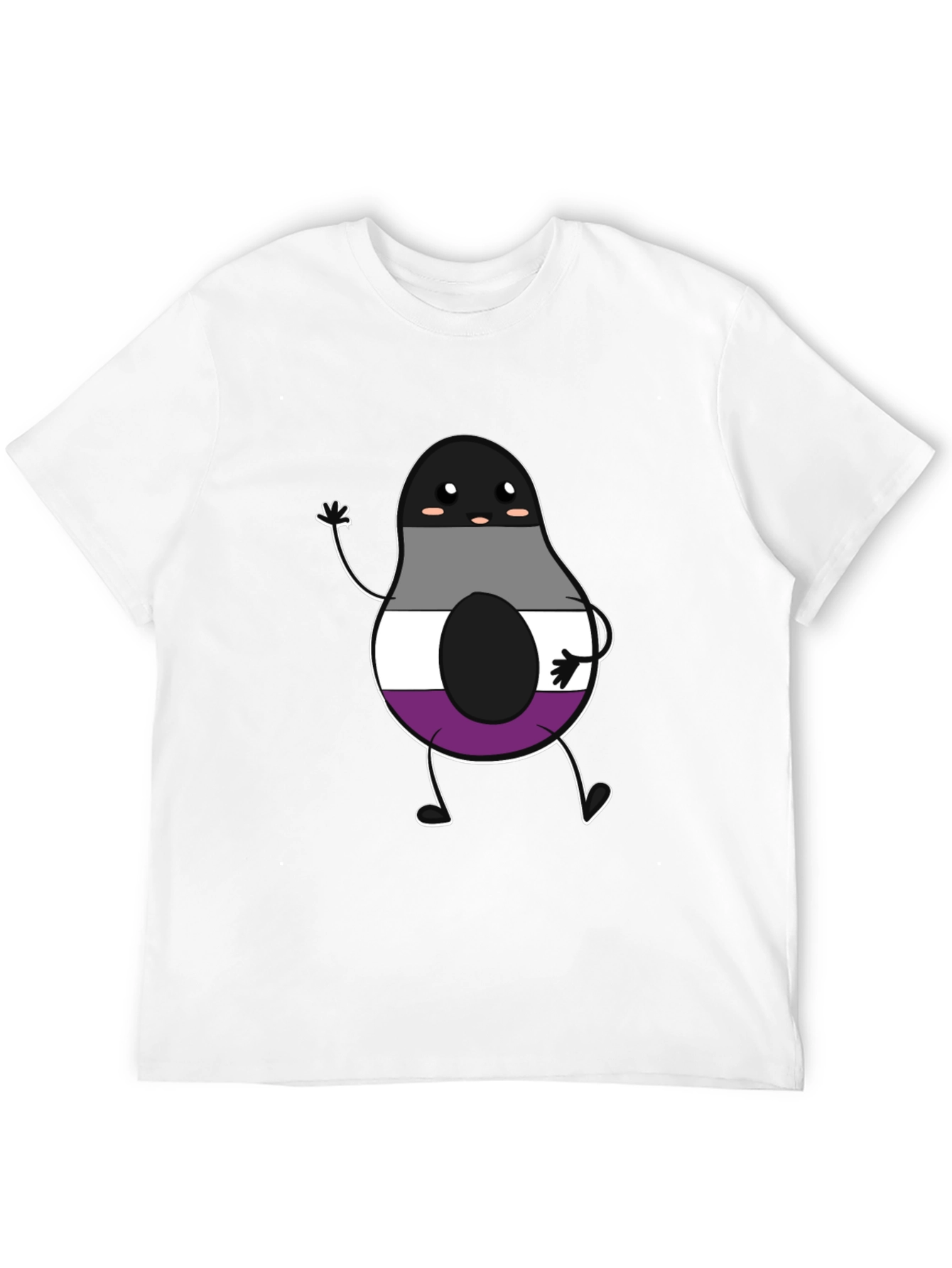 Black Asexual Pride Avocado Graphic T-Shirt view 12
