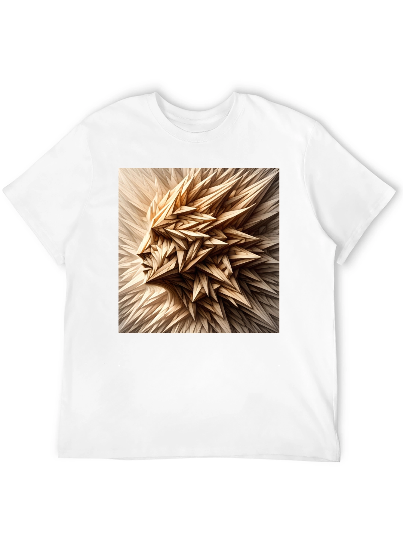 Black Abstract Geometric Face Graphic Black T-Shirt view 12