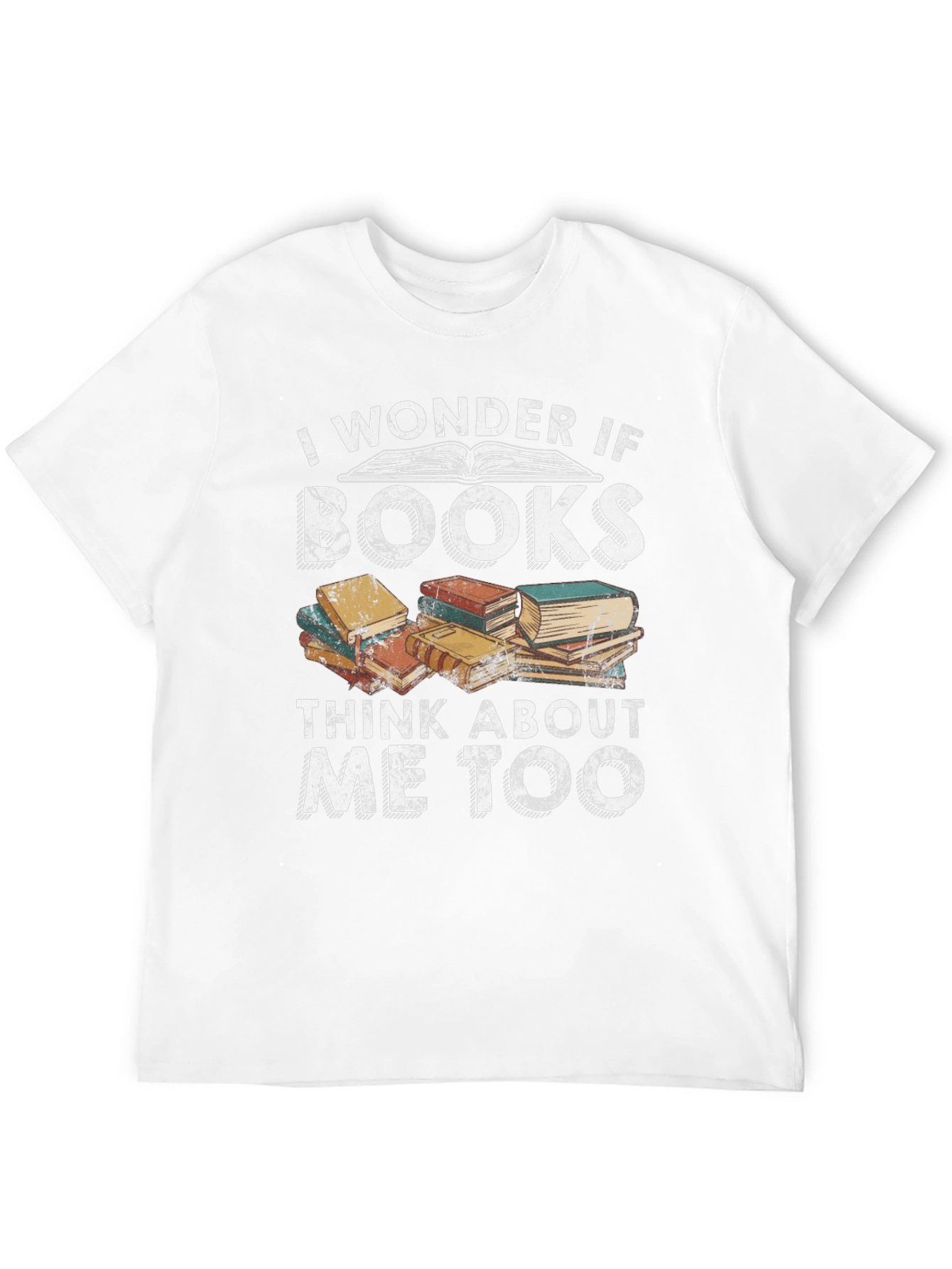 Black Book Lover T-Shirt - I Wonder If Books Think About Me Too view 12