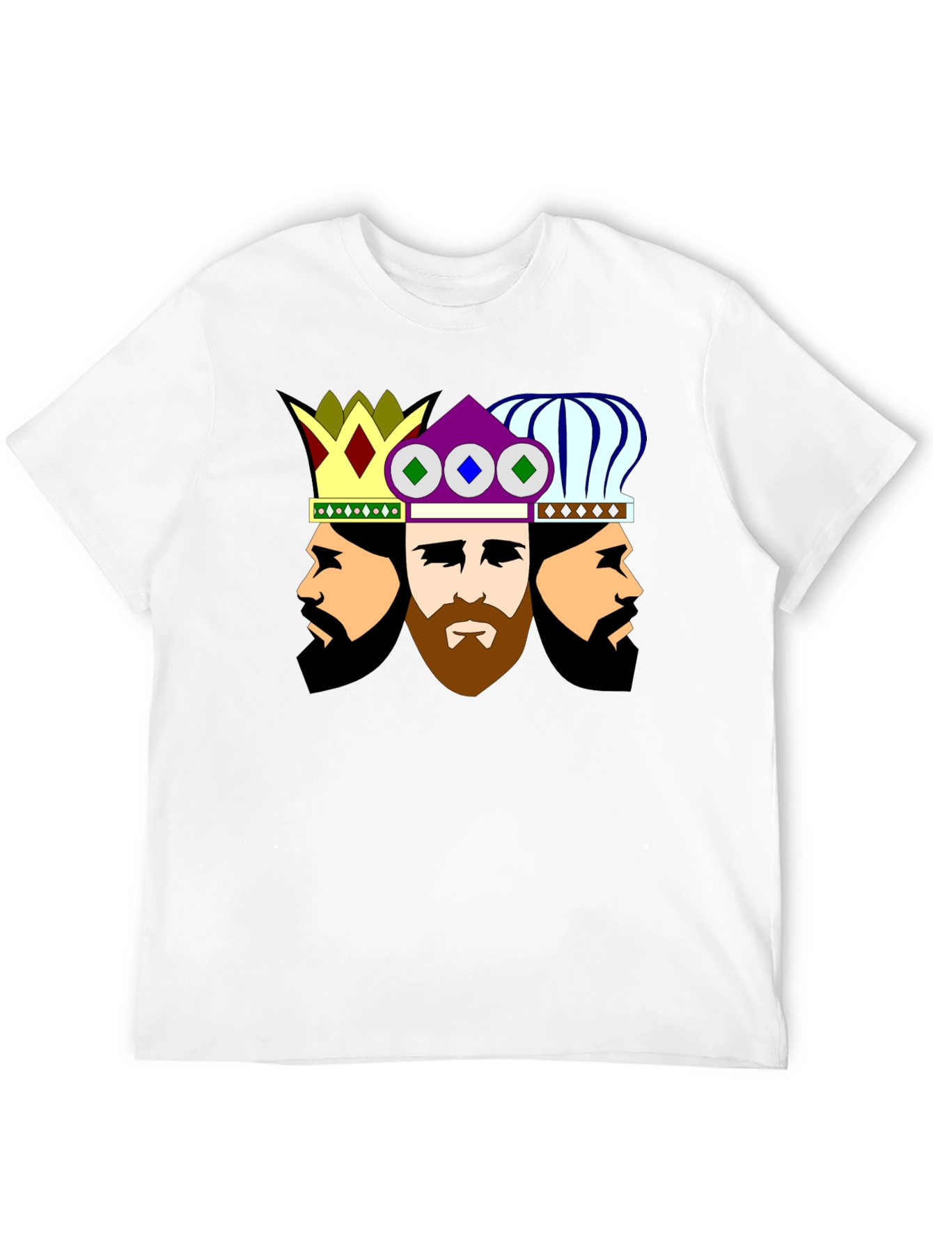 Black Three Kings Graphic Tee - Stylish Crew Neck T-Shirt view 12