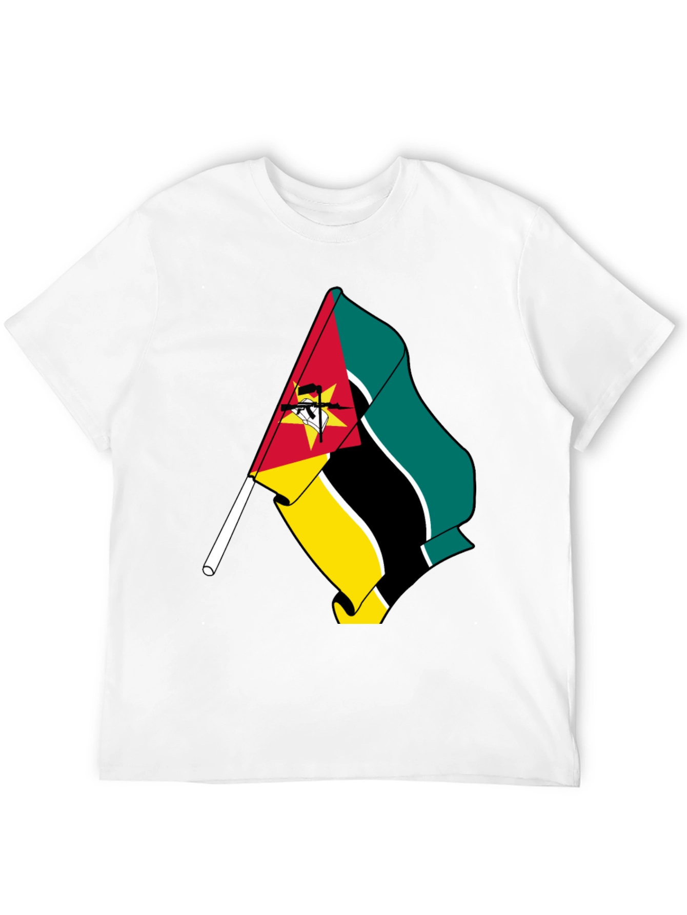 Black Mozambique Flag Graphic Tee - Black T-Shirt view 12