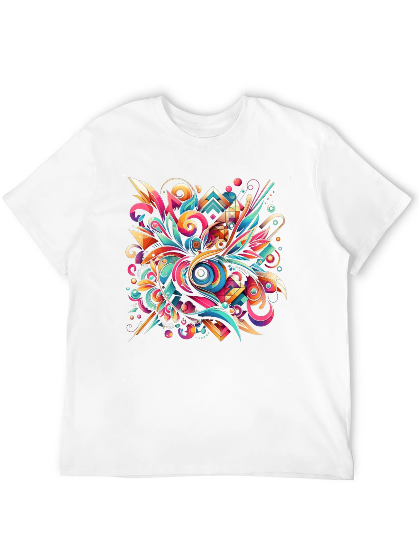 Black Psychedelic Abstract Art Black T-Shirt view 12