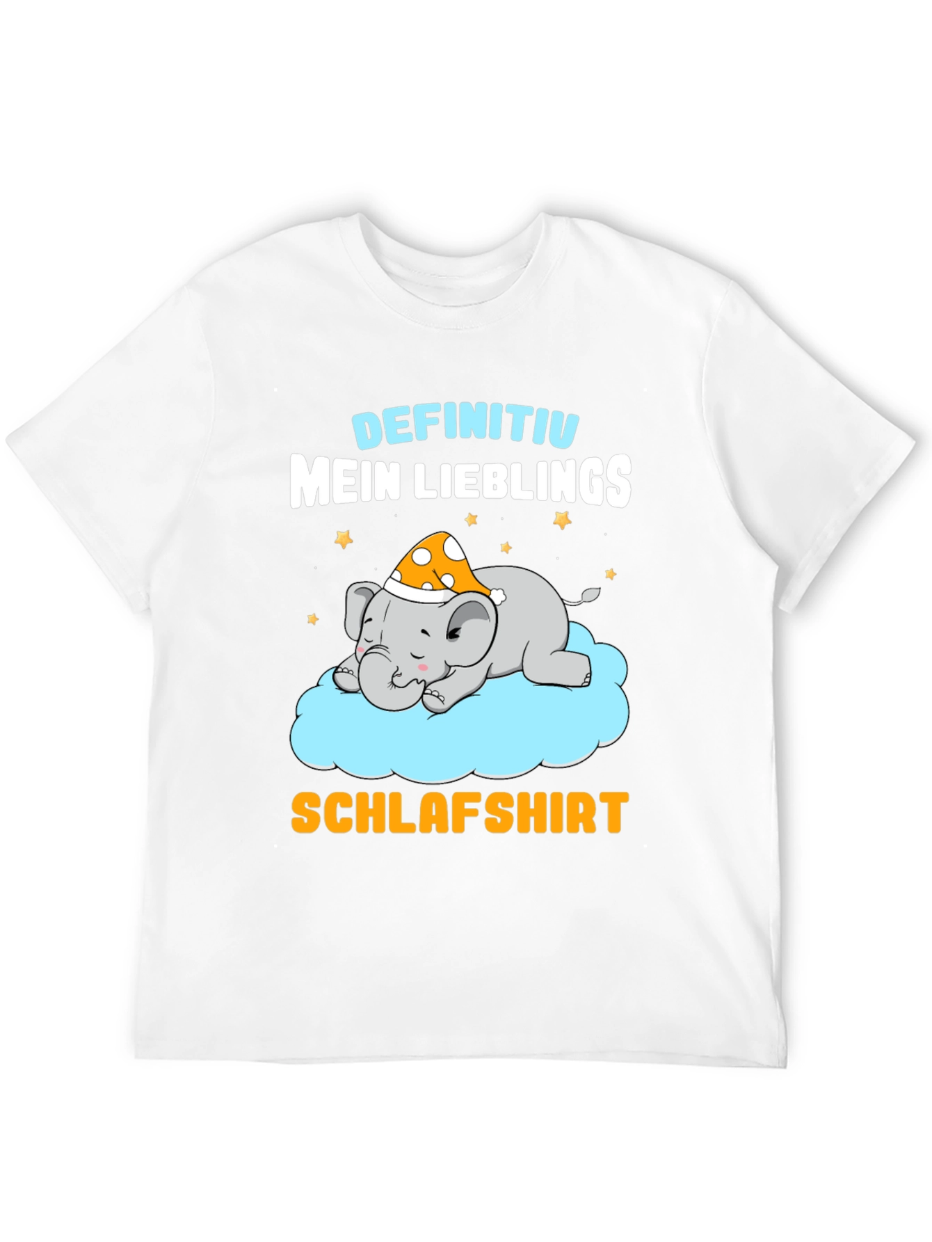 Black Cute Sleeping Elephant T-Shirt - German Schlafshirt view 12