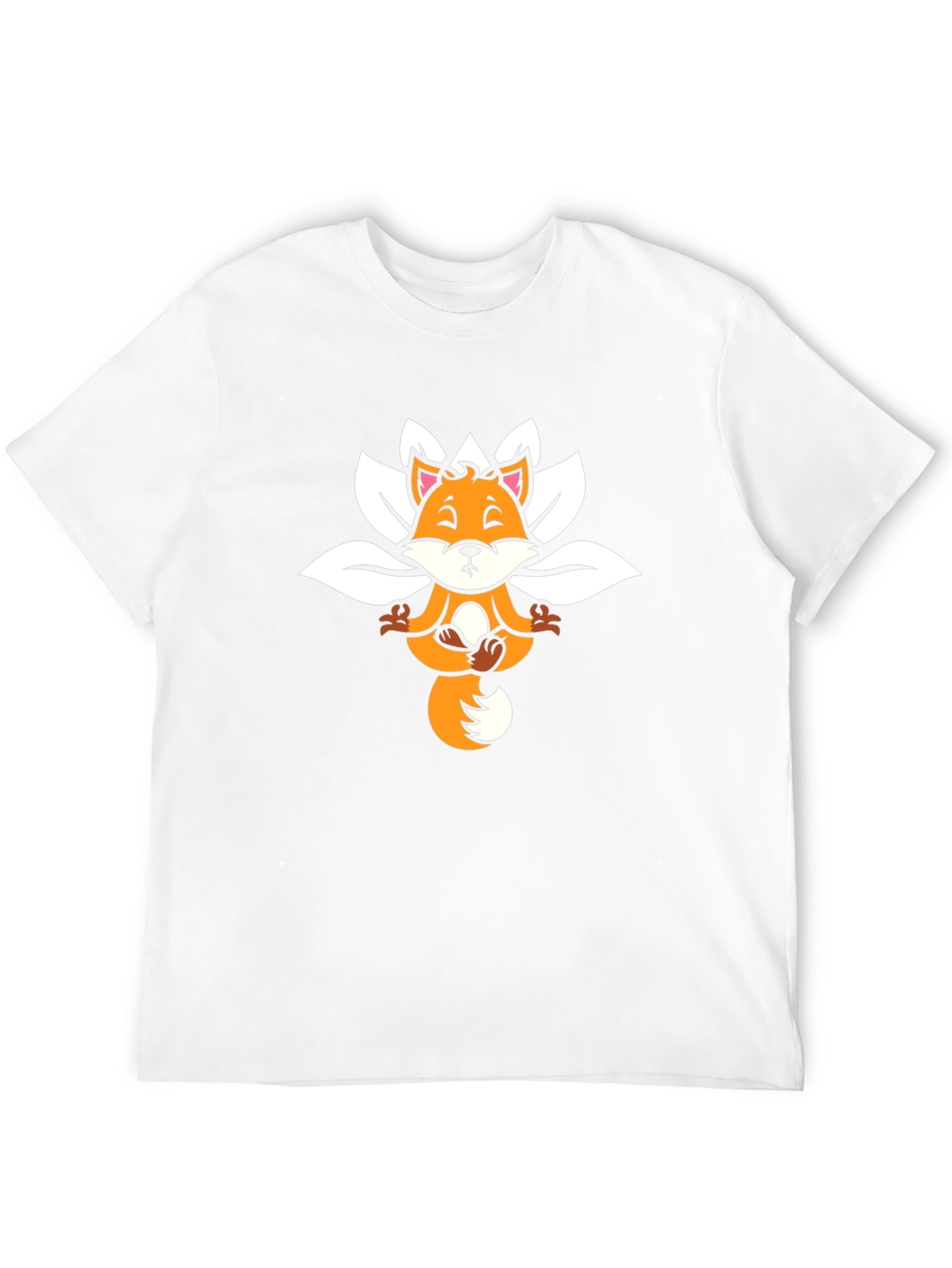 Black Meditating Fox Graphic Tee view 12