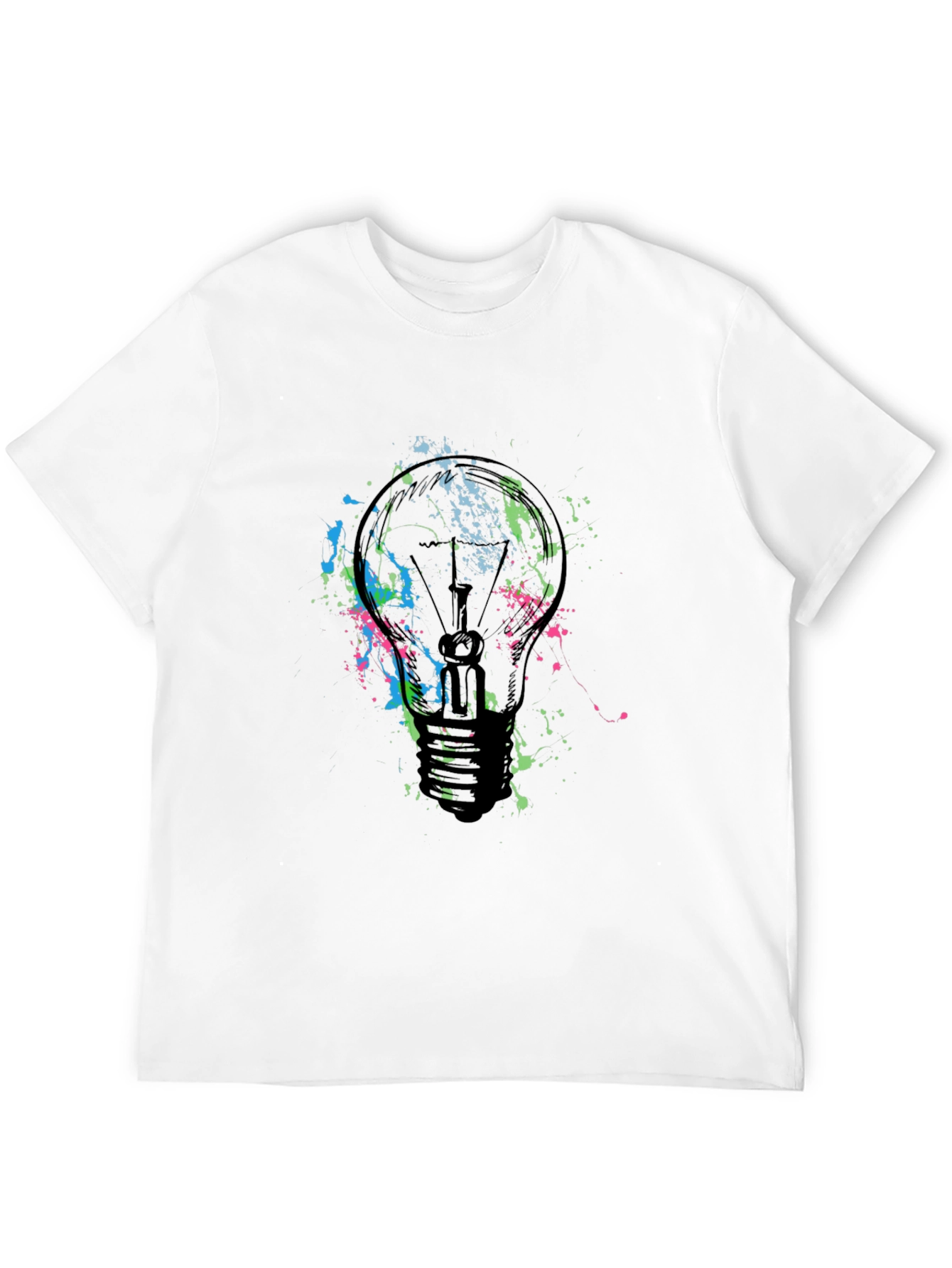 Black Abstract Light Bulb Graphic T-Shirt view 12